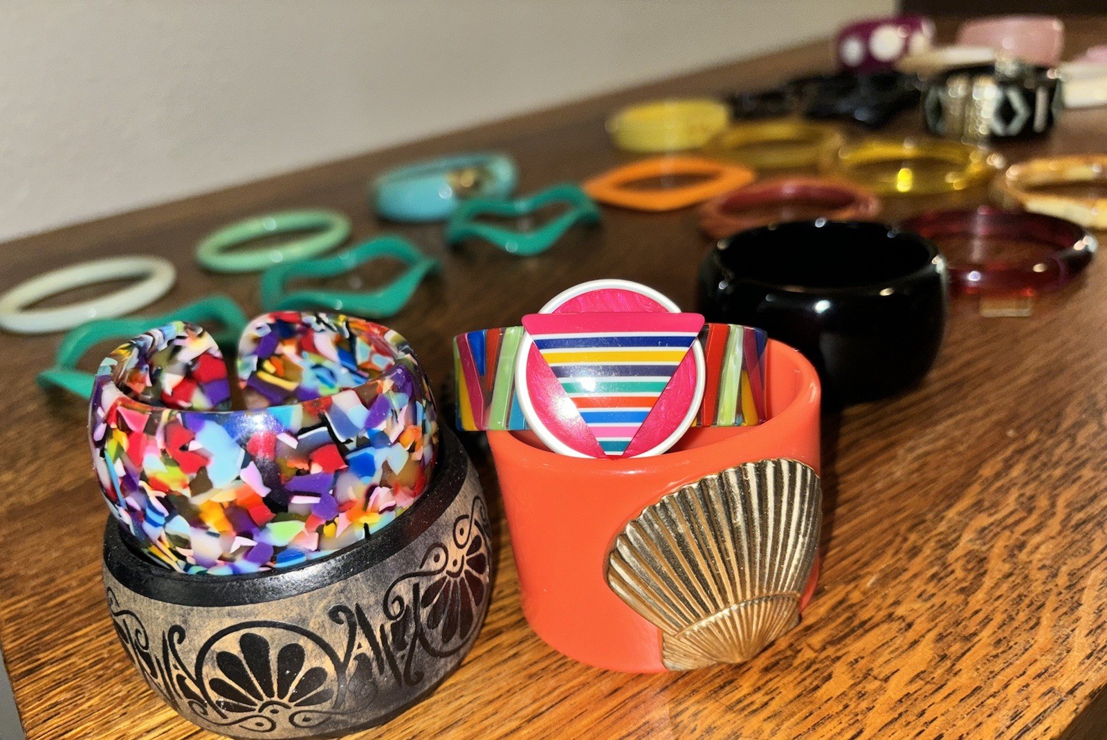 Bangle Bracelet Bundle – Plastic, Resin, Wood Mixed Lot of 31