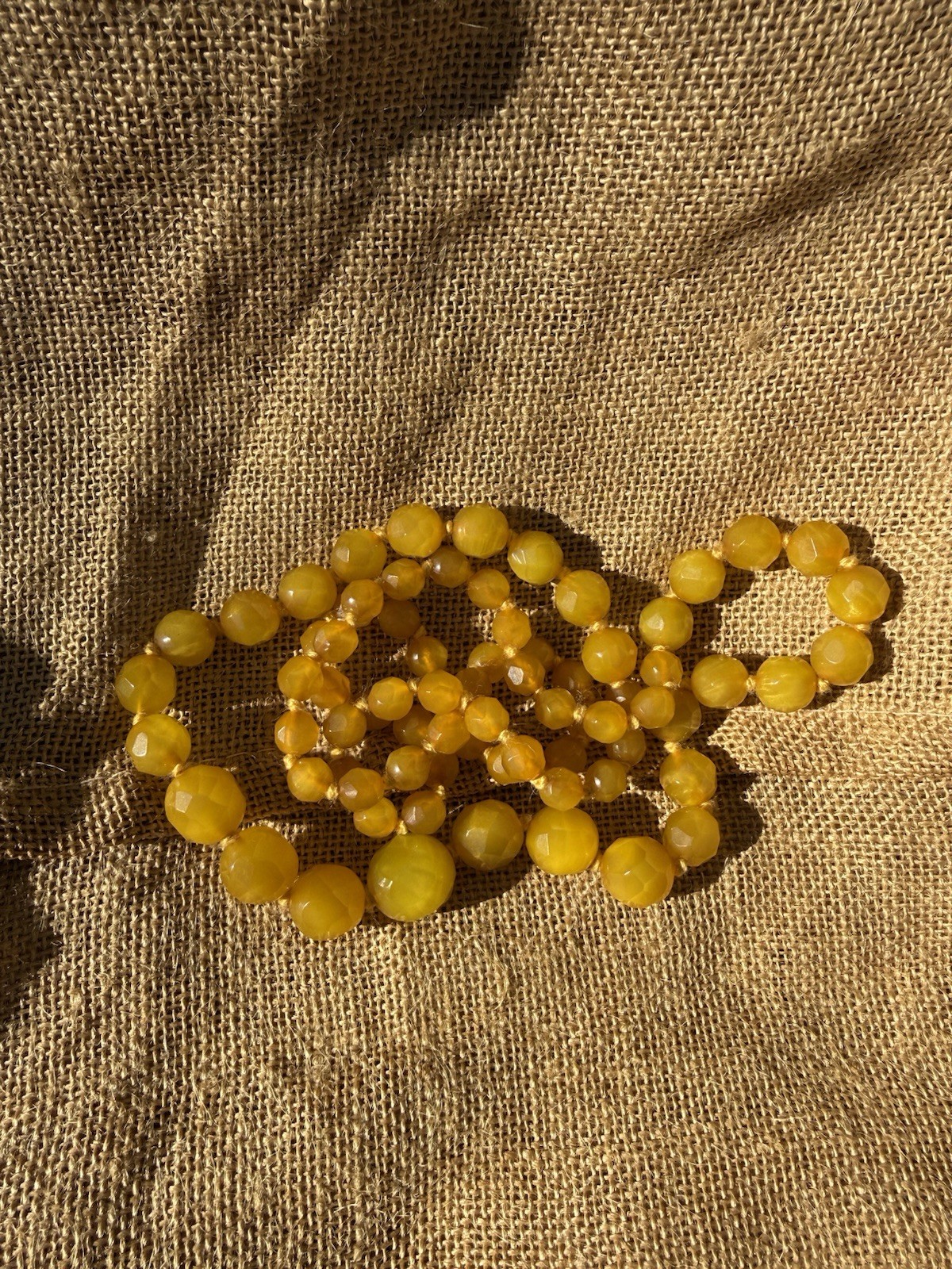 Vintage Butterscotch Honey Catalin Necklace GRADUATED FACETED Beads 35″ 63g