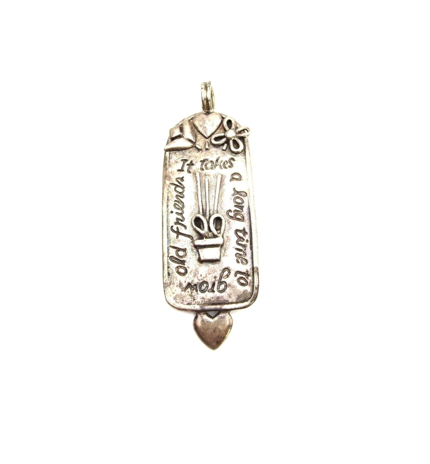 VTG JM Designs Sterling Silver 925 It Takes a Long Time Gardening Plant Pendant