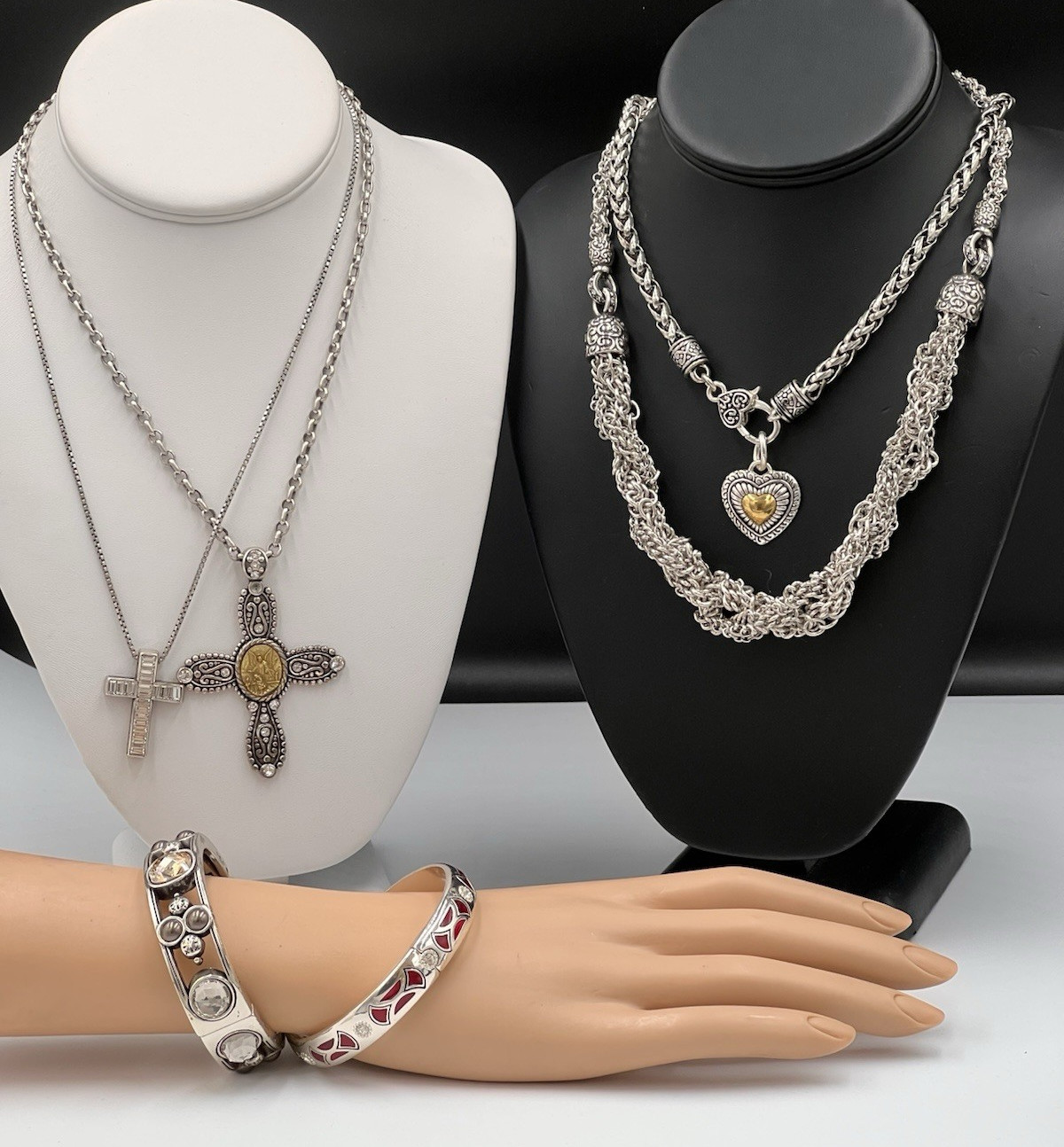 Brighton Necklace Bracelet Lot, 6 pc Devotion Angel La Scala Selene Capella Cher