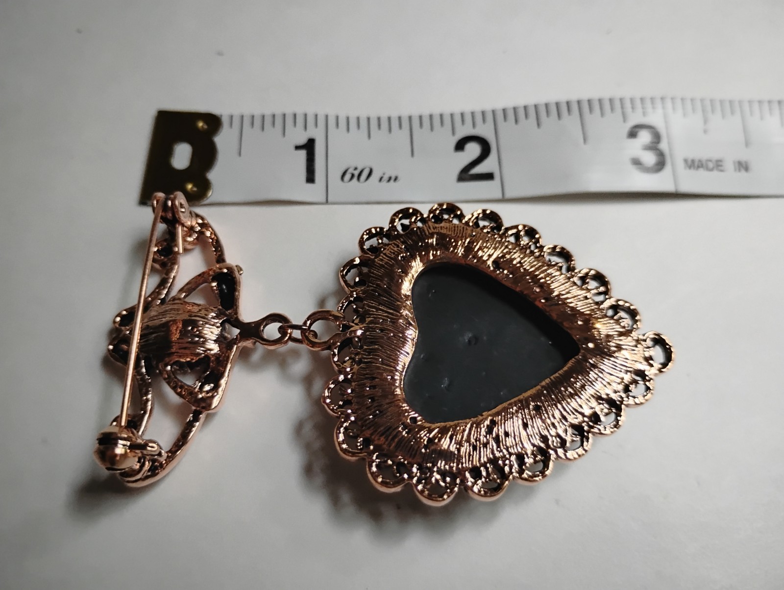 Black Vintage Style Victorian Woman Brooch | Elegant Lady Unique Pin Jewelry