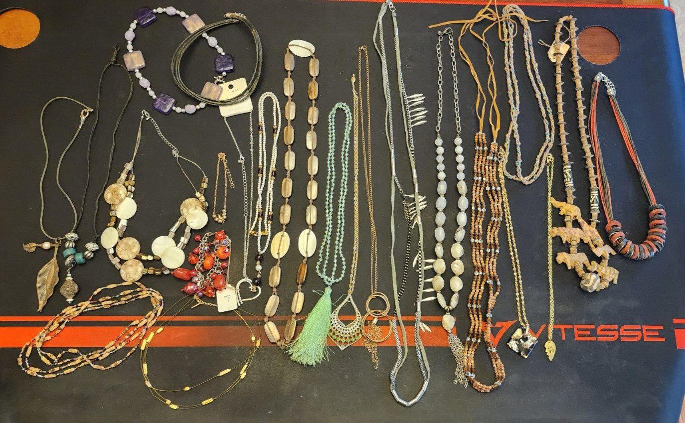 Lot #43 of random estate sale jewelry, mostly necklaces and a few bracelets