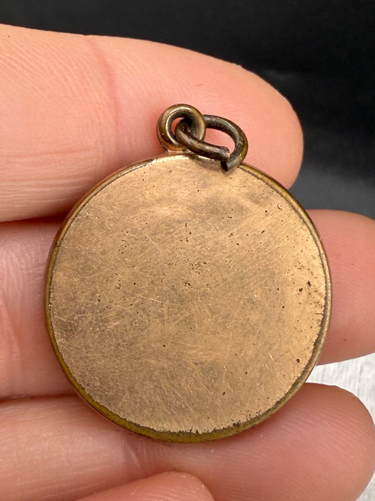 Vintage Gold Filled Pendant Charm Paste Stones Half Moon Celestial