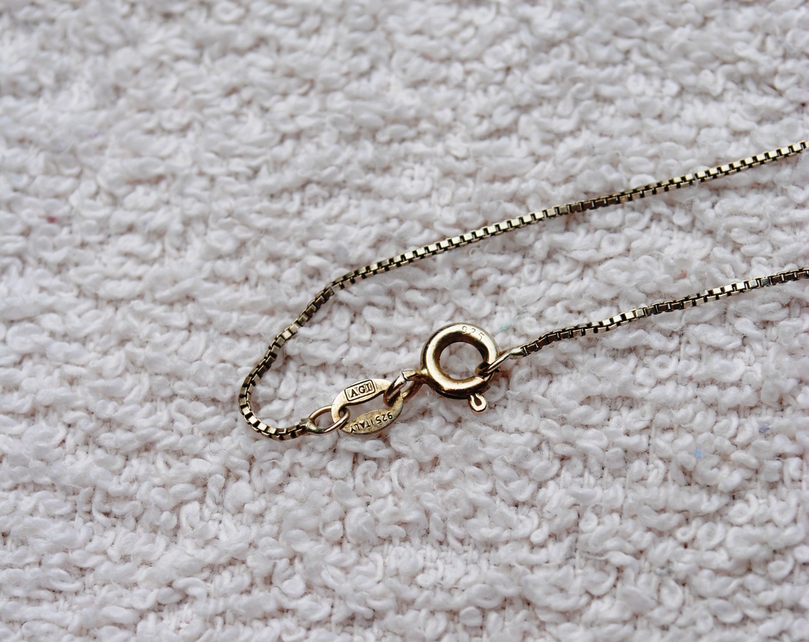 Vintage Box Chain Sterling Silver 925 necklace 18″ 2 grams AGI Italy