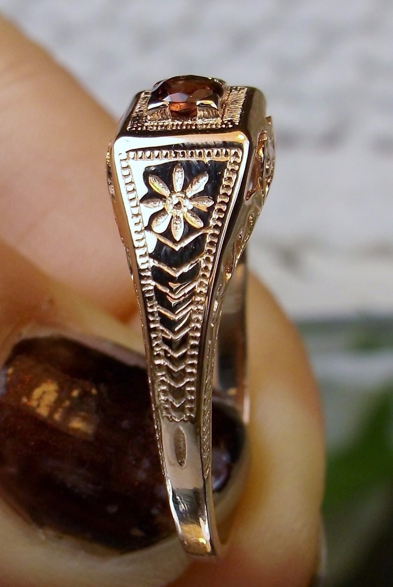 NATURAL Garnet Ring, Wedding Art Deco Revival Jewelry, US SELLER-Giftwrap