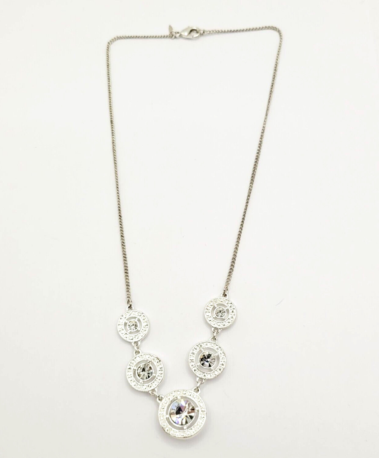Avon NRT Professional Sparkling Rhinestone Silver Tone Metal Vintage Necklace