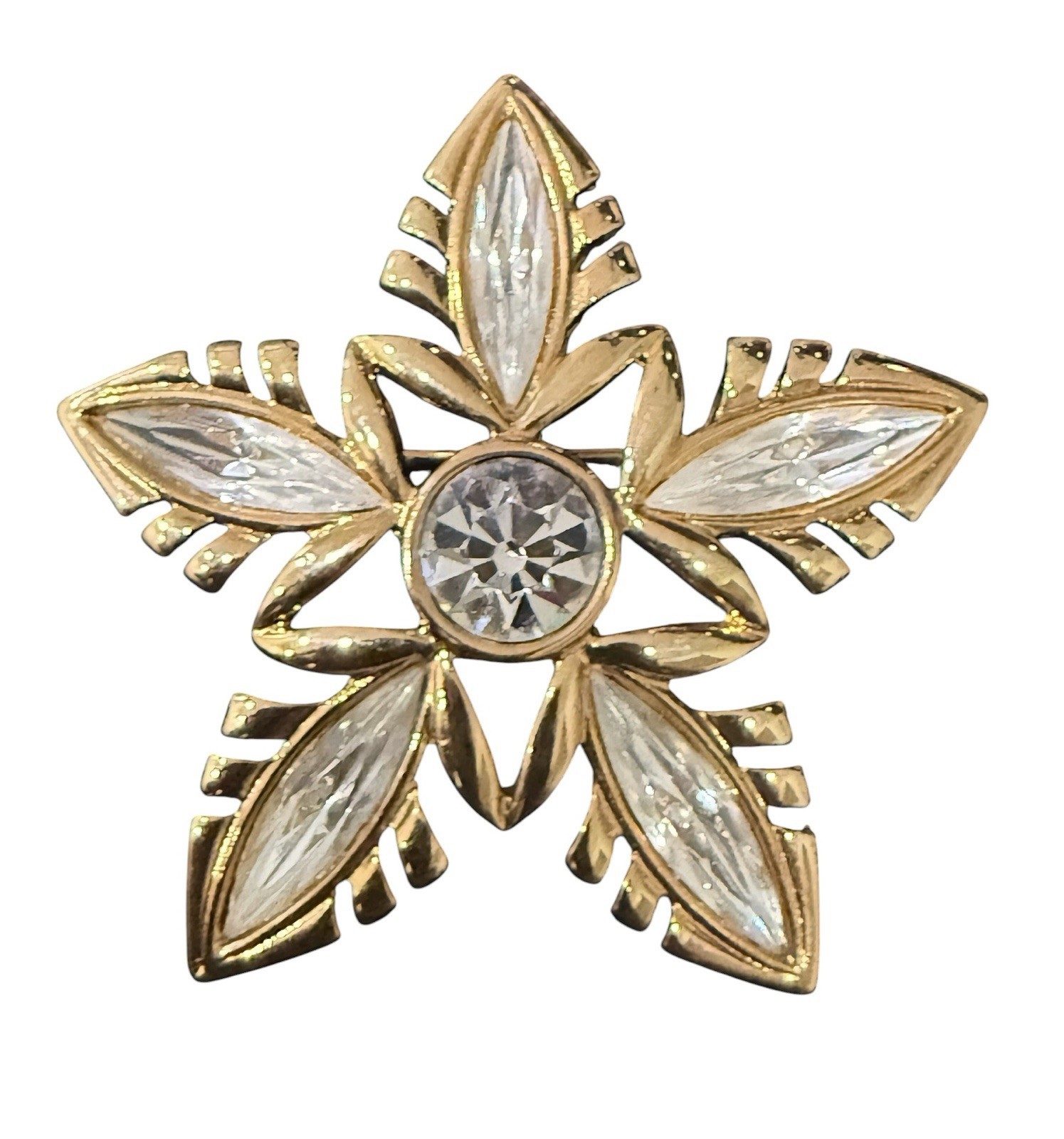 Vintage Napier Gold Tone Star Flower Brooch