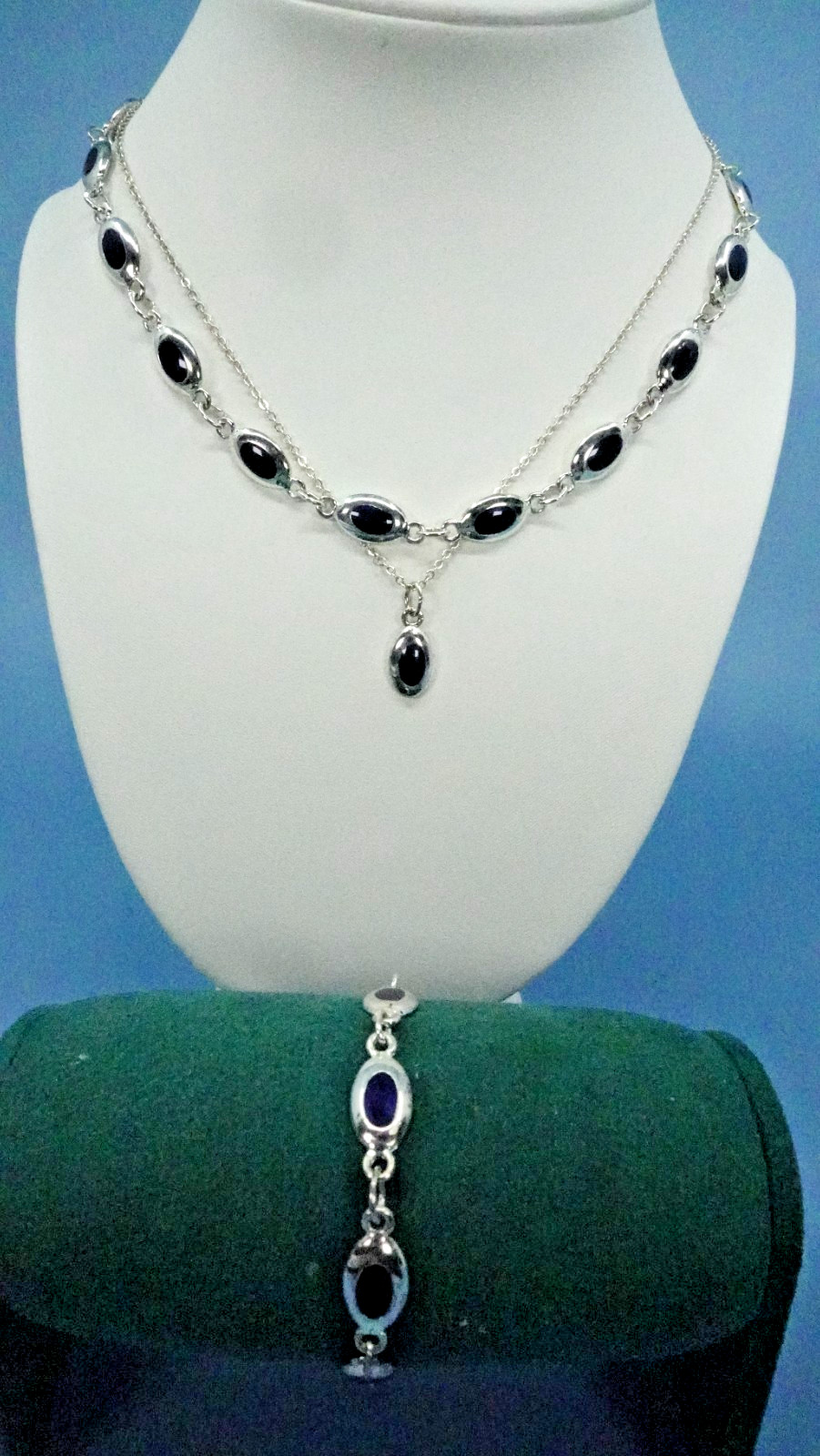 Estate 3 pc Necklaces and Bracelet 16″ x .25 and 7″ bracelet