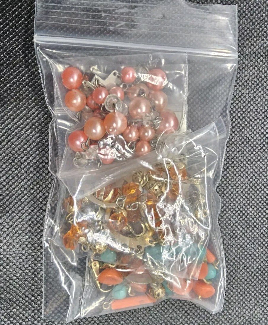 Earrings Antique Costume Marked Hong Kong & Japan 3 Pairs