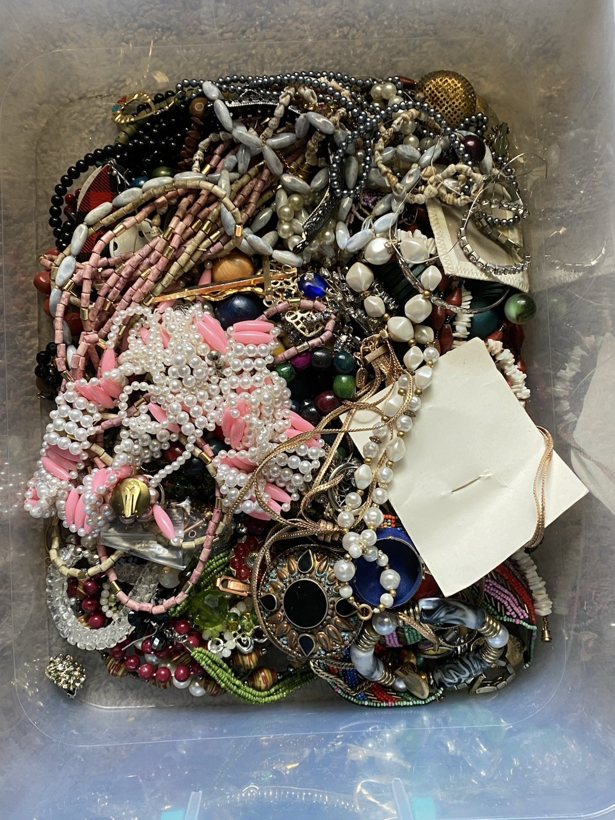 Vintage Junk Jewelry Lot 11+ Lbs Rhinestones Beads Necklaces Earrings