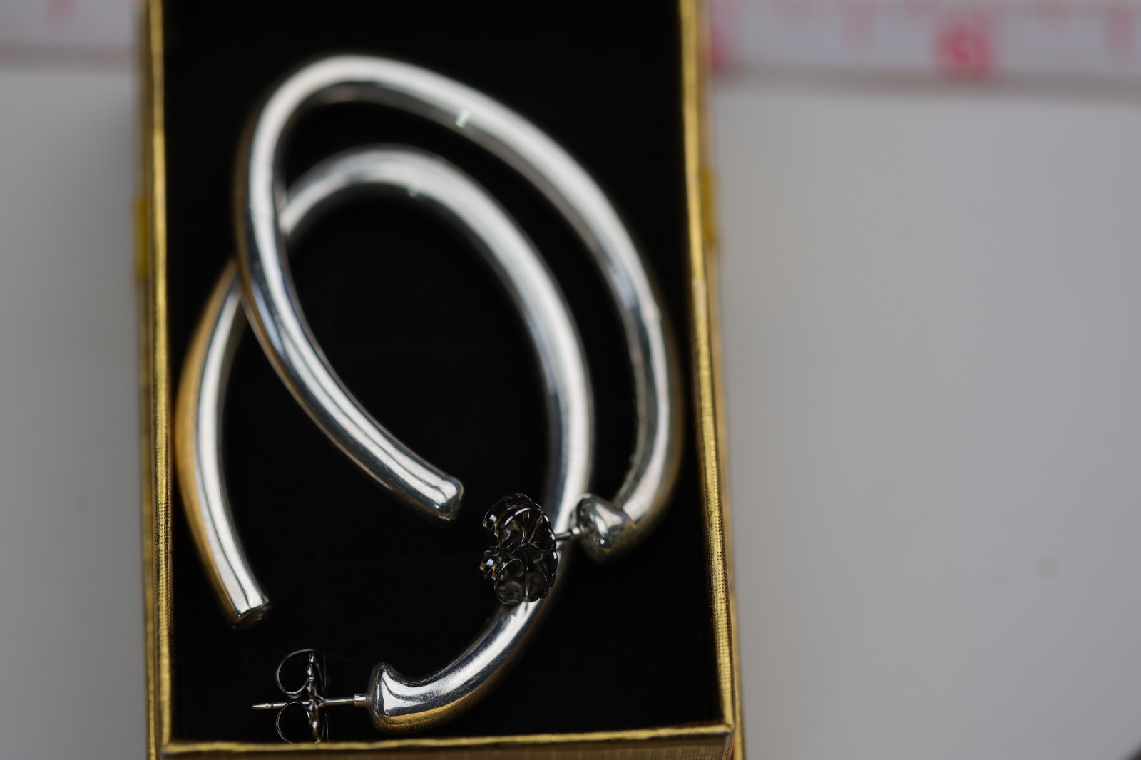 Large Oval Open Hoop Earrings Sterling Silver