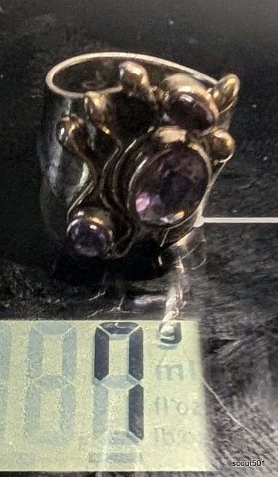 VTG Yossi Ezra Studio YES Sterling Vermeil Amethyst Garnet Modernist Ring Size 7