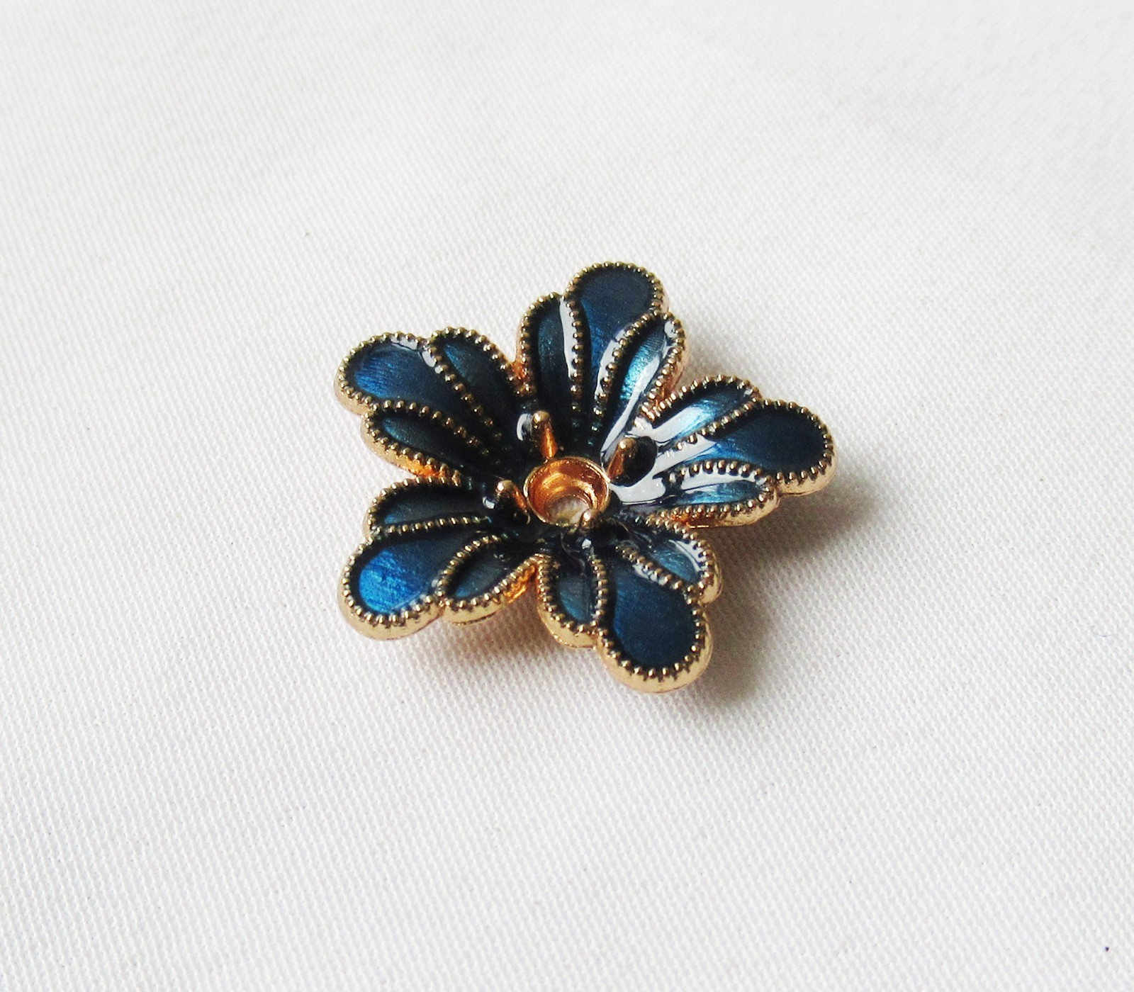50pcs Enamel Flower 20mm Metal Alloy KC Gold Plated Floral Findings for Jewelry