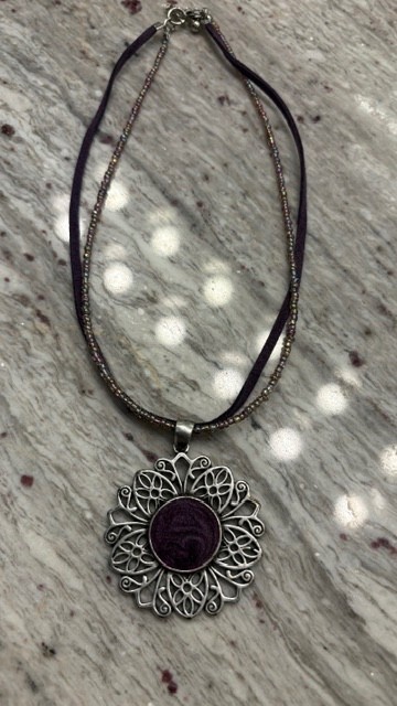 Vintage Inspired Purple Stone/ Pendant Necklace