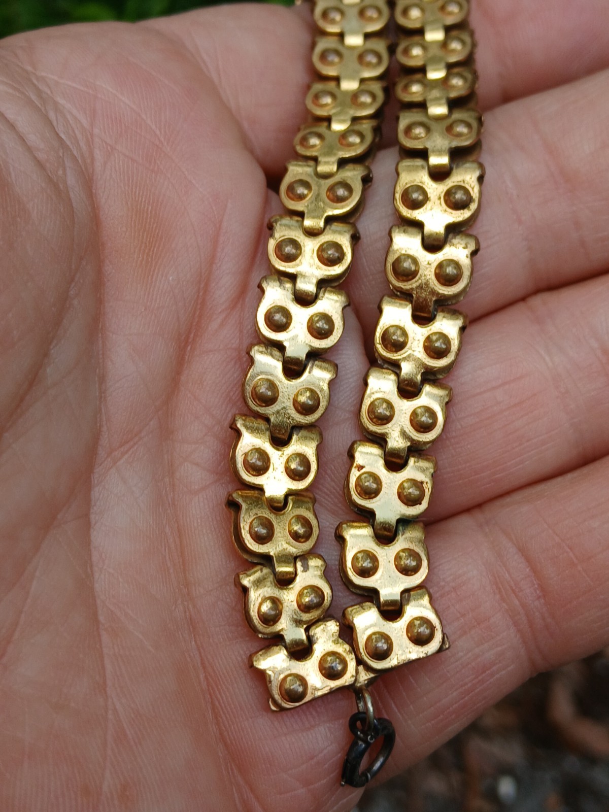 WOW! Antique Victorian Gold Filled Double Row Fancy Tank Tread Link Bracelet