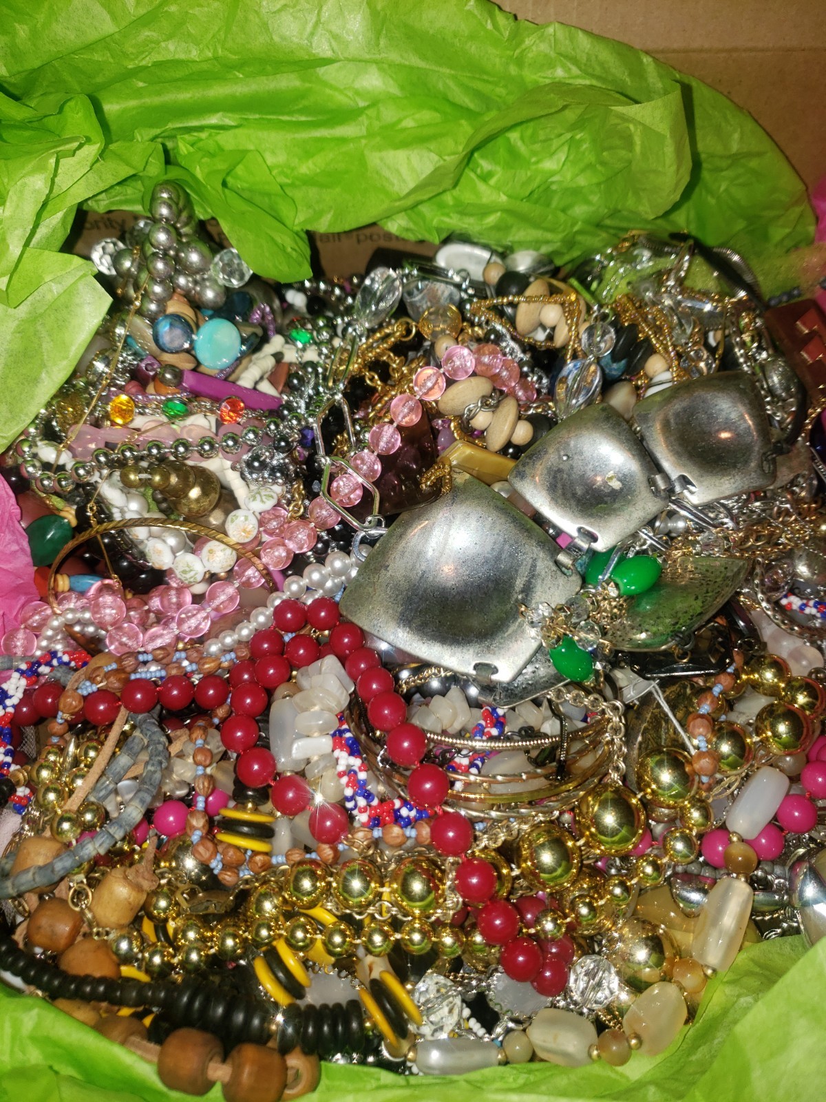 Large box of pretty costume jewelry. Vintage through today designs. GREAT DEAL!