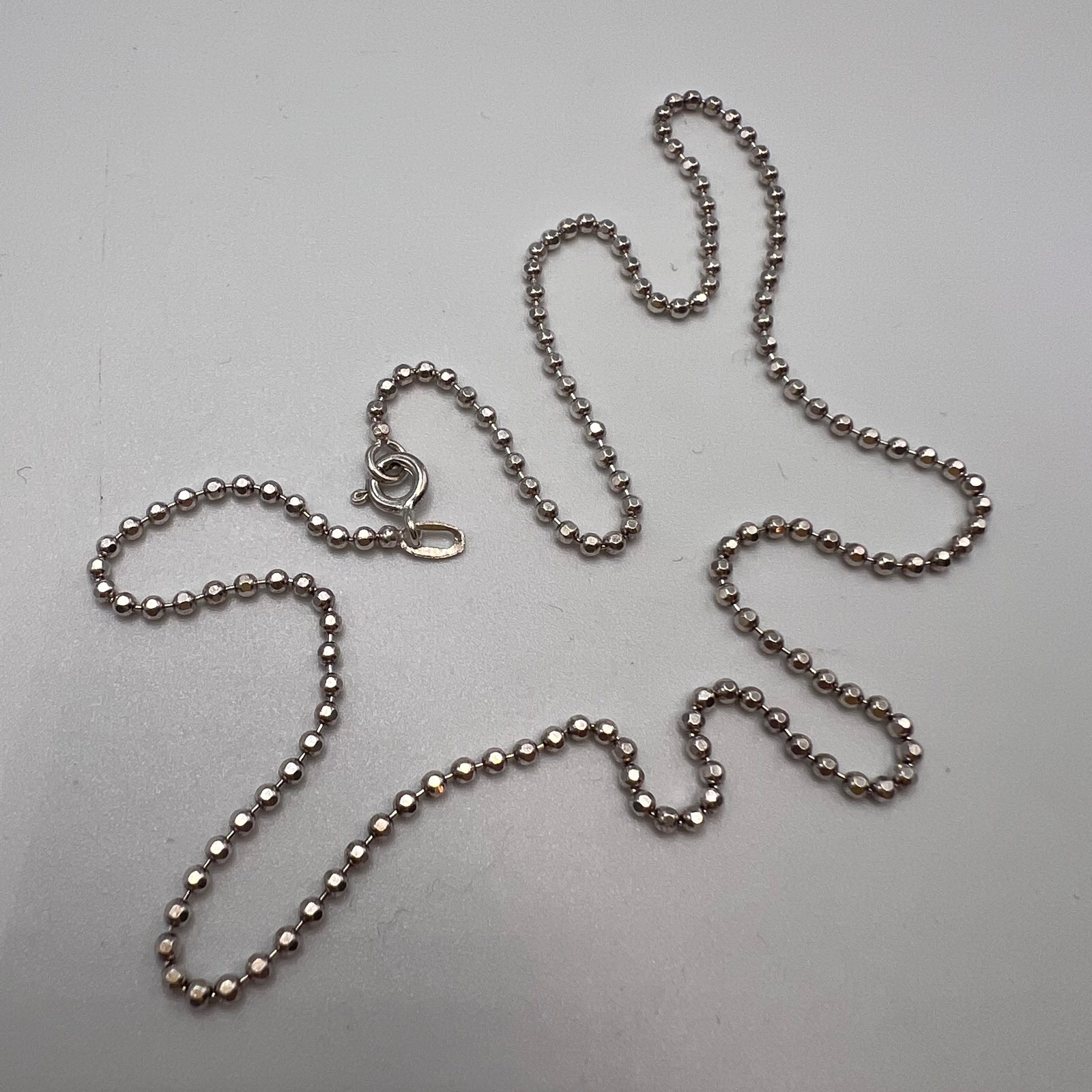 Vintage 925 Sterling Silver 15.7″ Ball Chain Necklace 3.56g Adult Unisex Gift