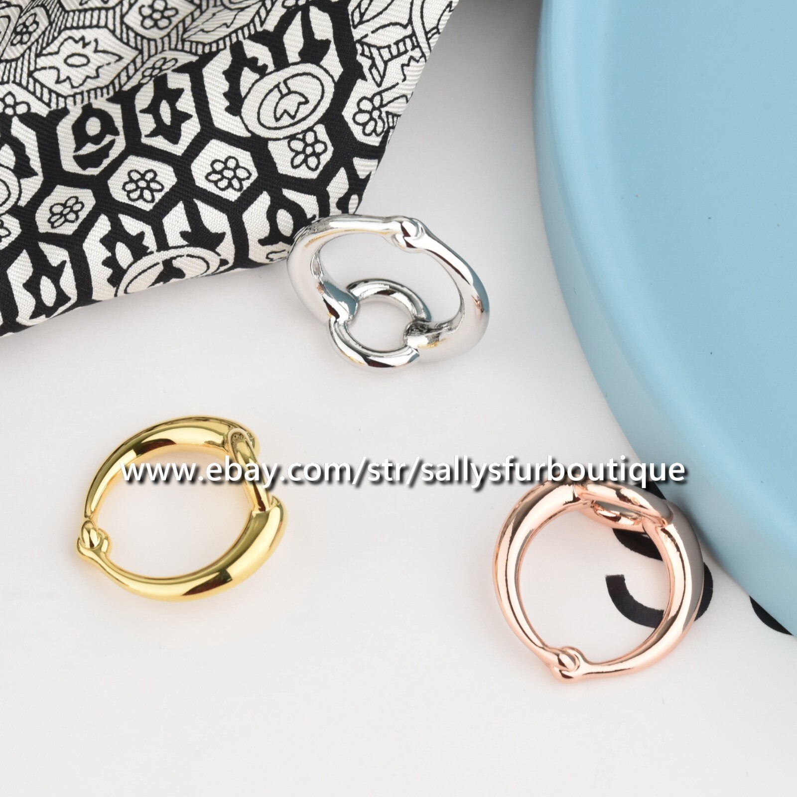 Sally’s Quality 100% Copper Scarf Ring Circle Buckles Brooch For Silk Scarves