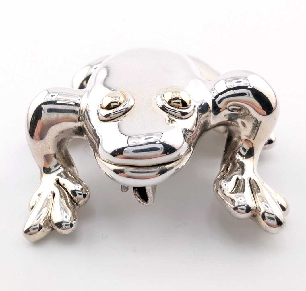 Bat-Agi Israel Sterling Silver 925 Frog Pin/Brooch 17342