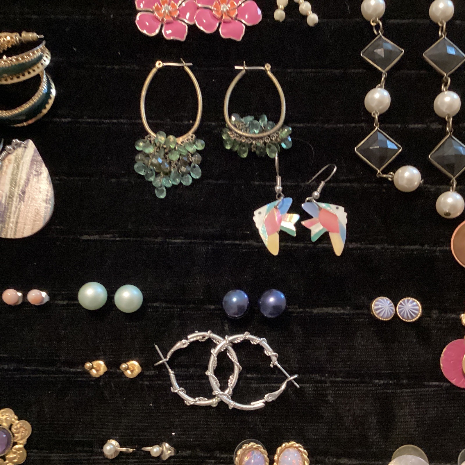 Lot 34 Pairs Vintage Earrings All Styles Some Signed Costume Jewelry