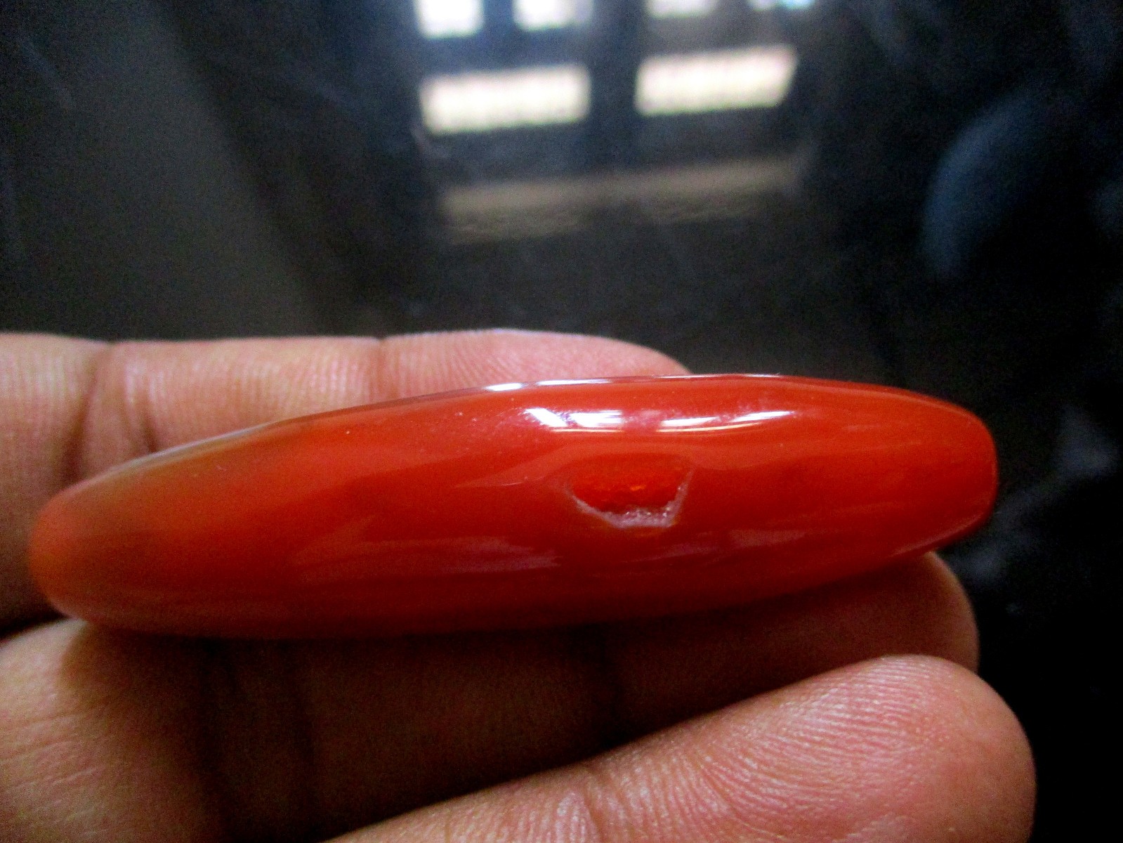 carnelian Elongated Bead Agate Antique 58 * 15 mm, 18.56 Gms
