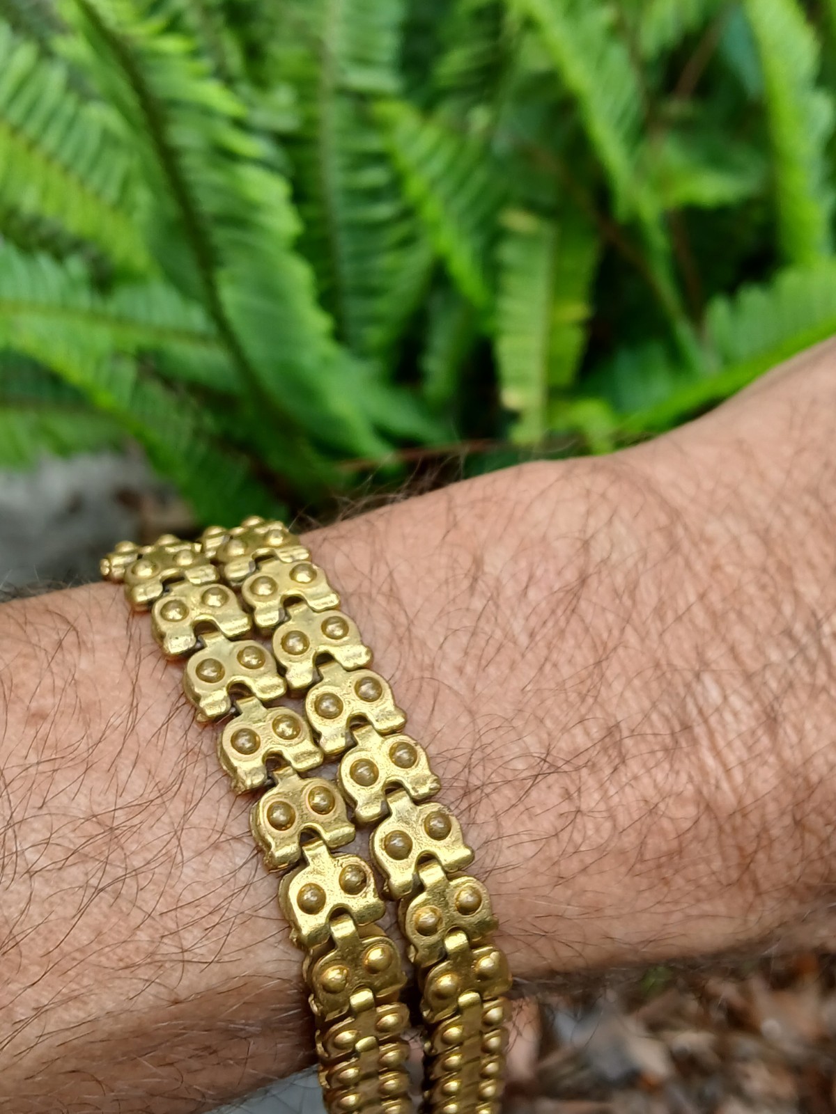 WOW! Antique Victorian Gold Filled Double Row Fancy Tank Tread Link Bracelet