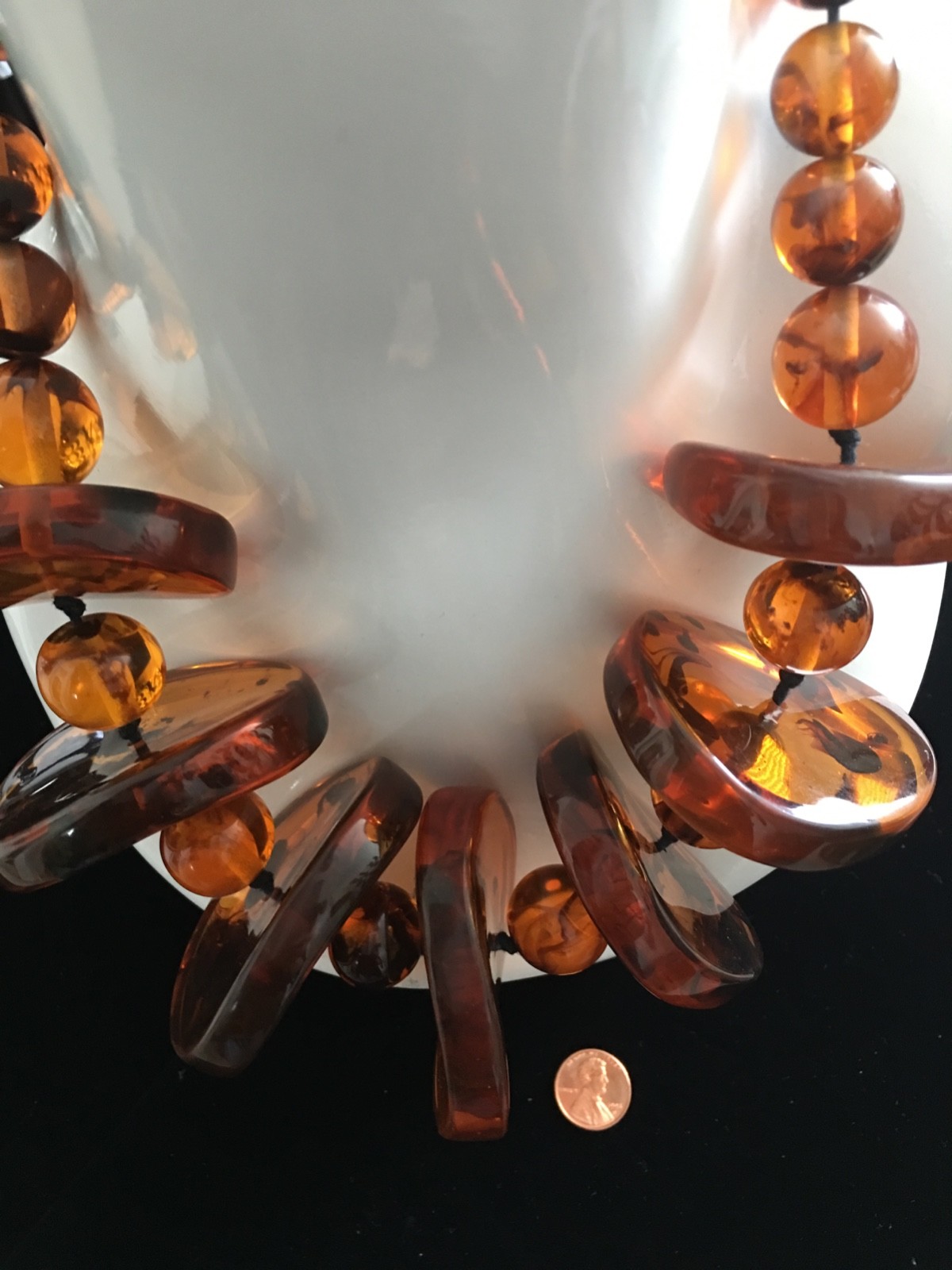 Anthropologie Amber Resin Statement Necklace