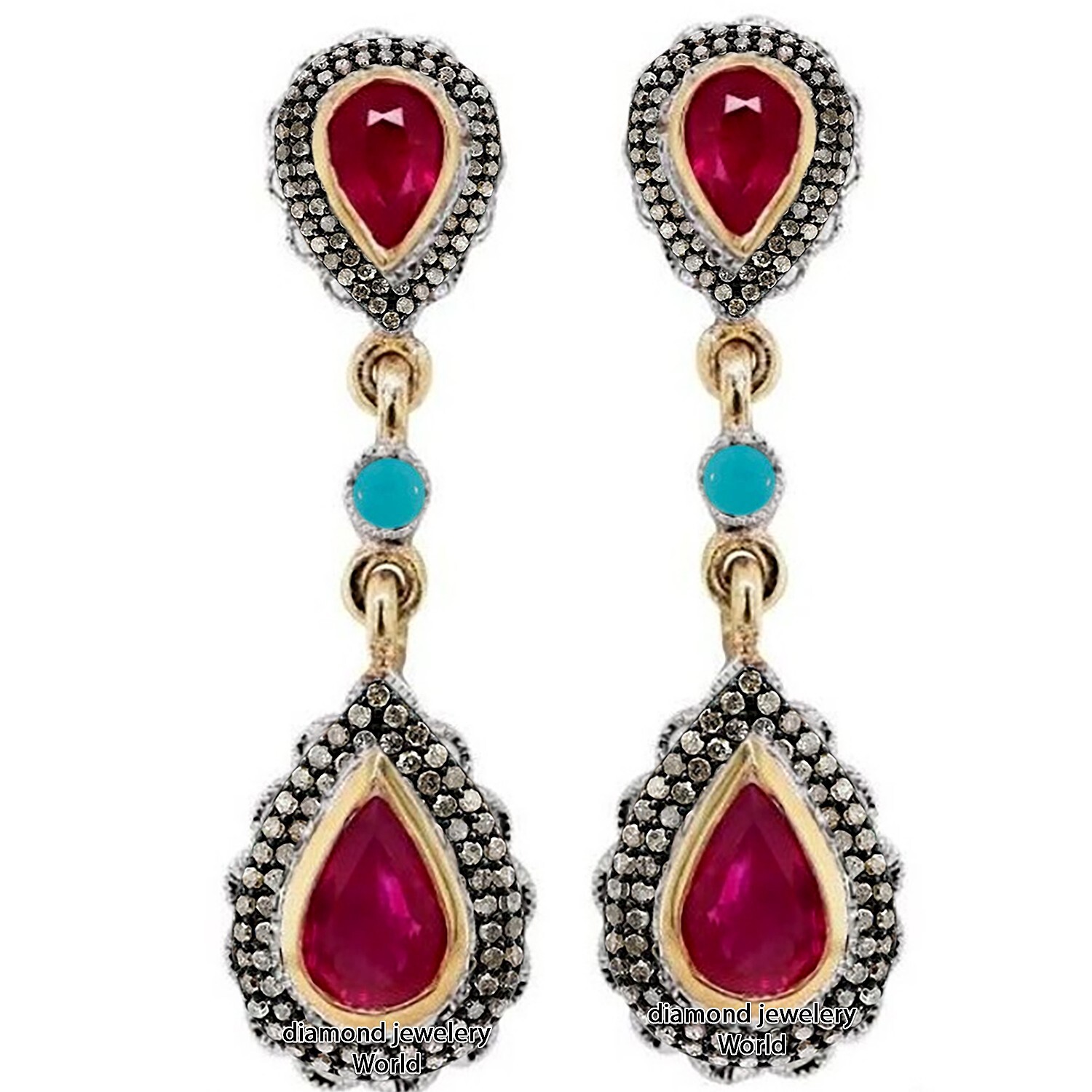 2.35ctw Rose Cut Diamond Gemstone Studded Silver Vintage Amazing Earring Jewelry