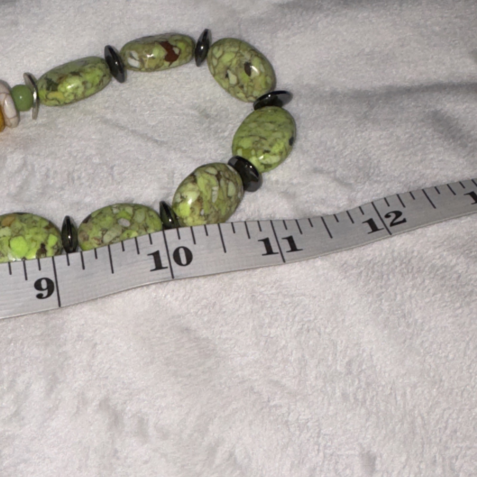 Vintage Handmade Multi Gemstone Including Jade And Black Onyx Necklace