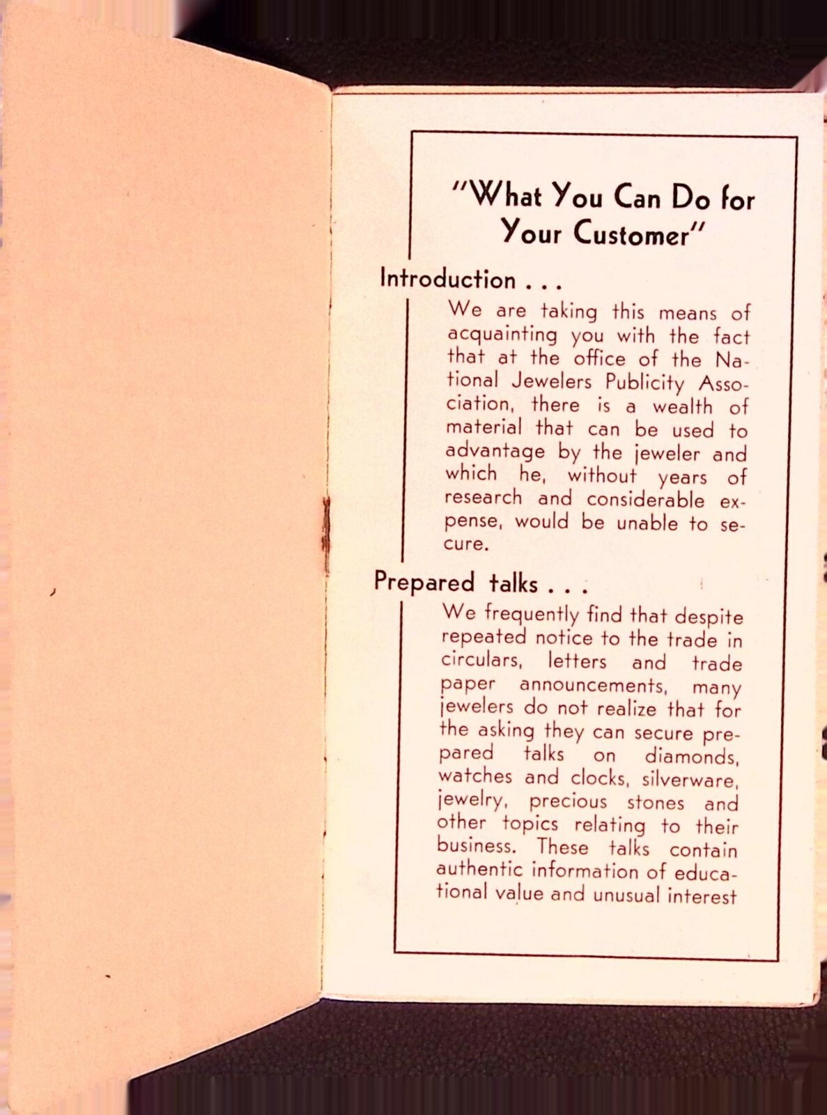 Jewelers Publicity Association Pamphlet Newark NJ 1920s-40s Advertising Guide