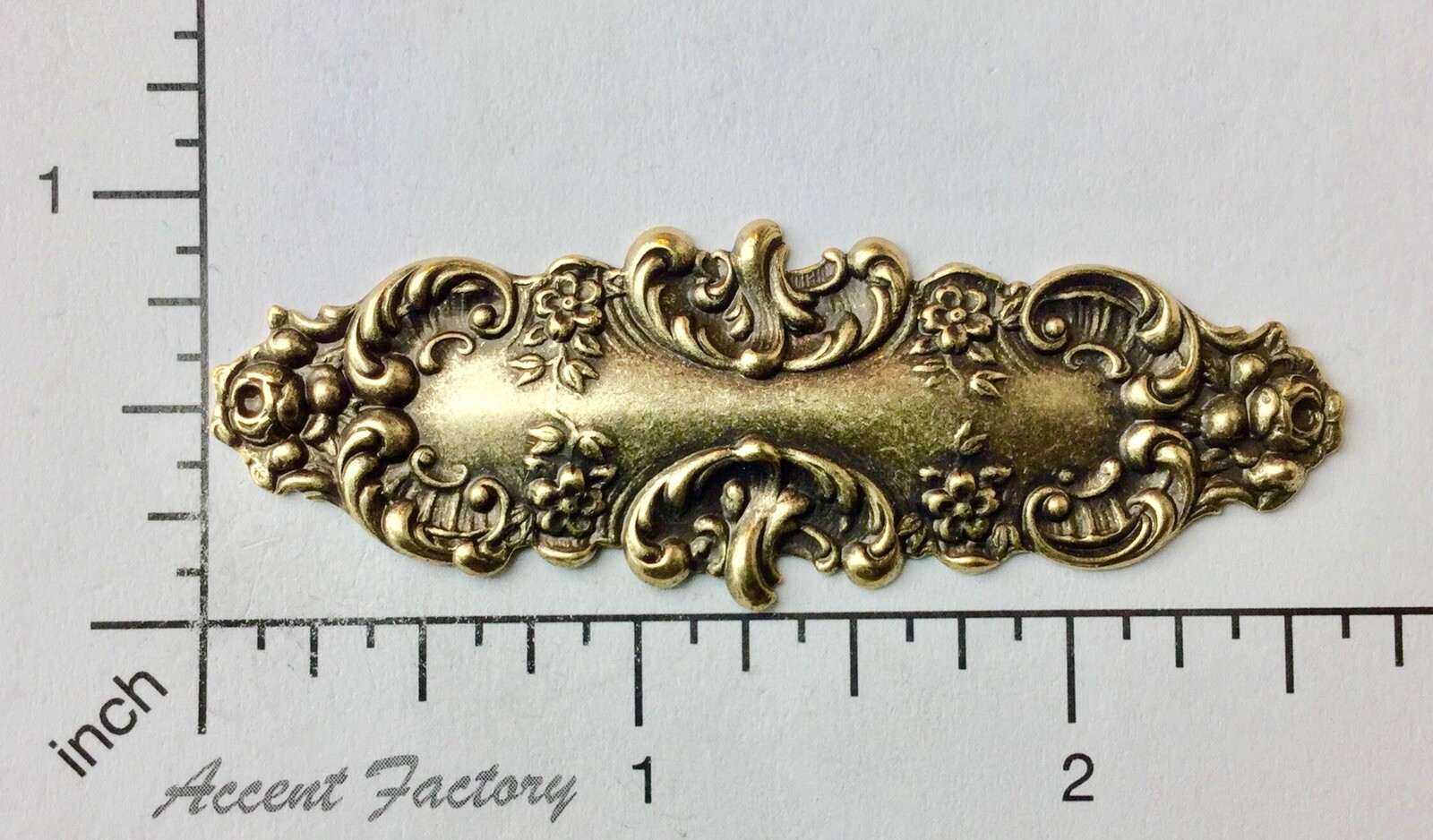13273 Brass Oxidized Victorian Tag Ornament Jewelry Finding