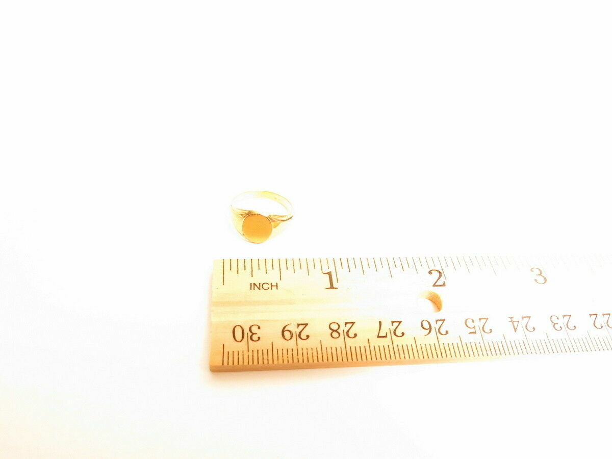 Vintage Grooved Edge Signet Rings*Gold Plated Blank Monogram Esposito ESPO*A814