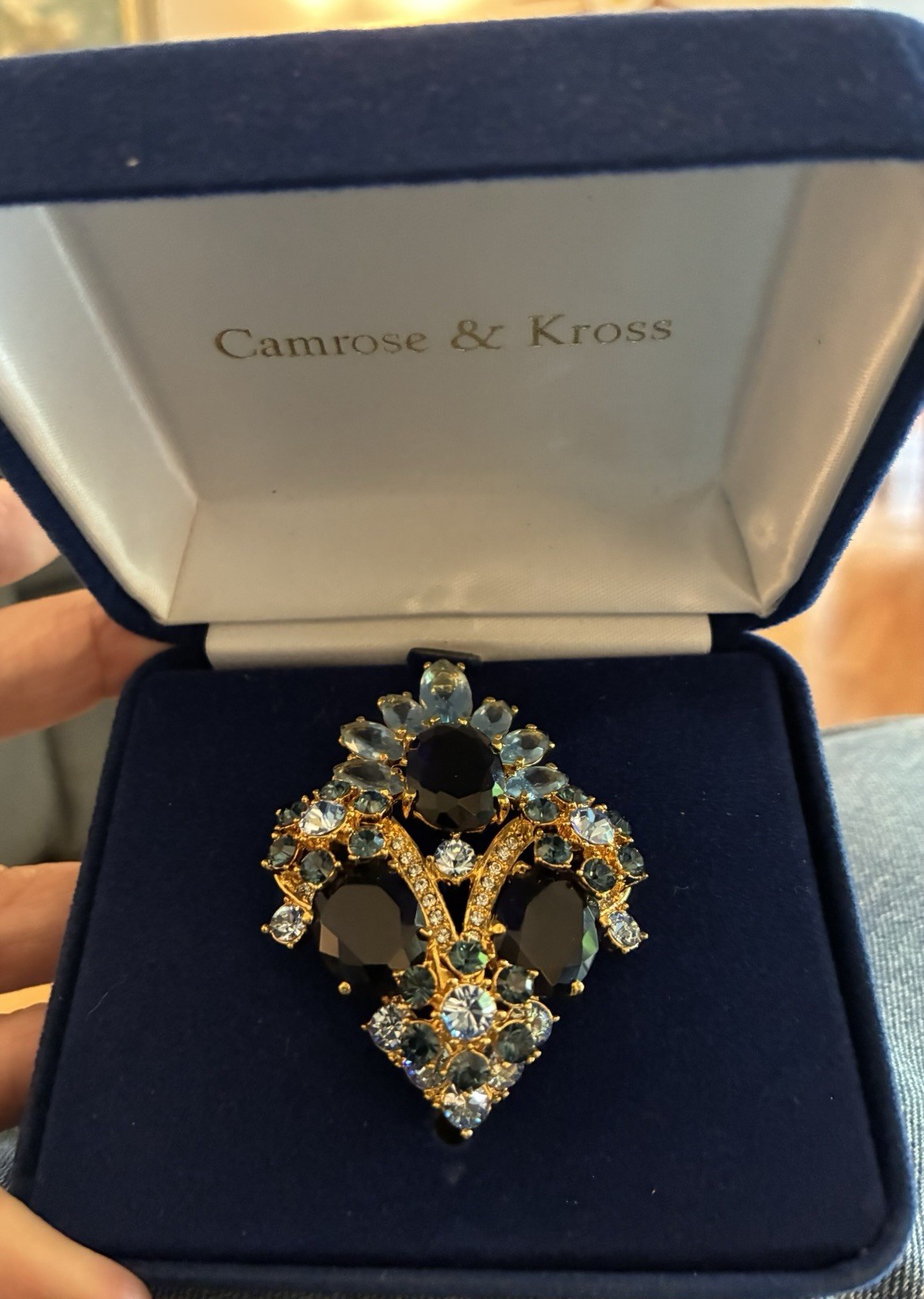 Jacqueline Kennedy Camrose & Kross | French Blue Crystal Brooch Pin