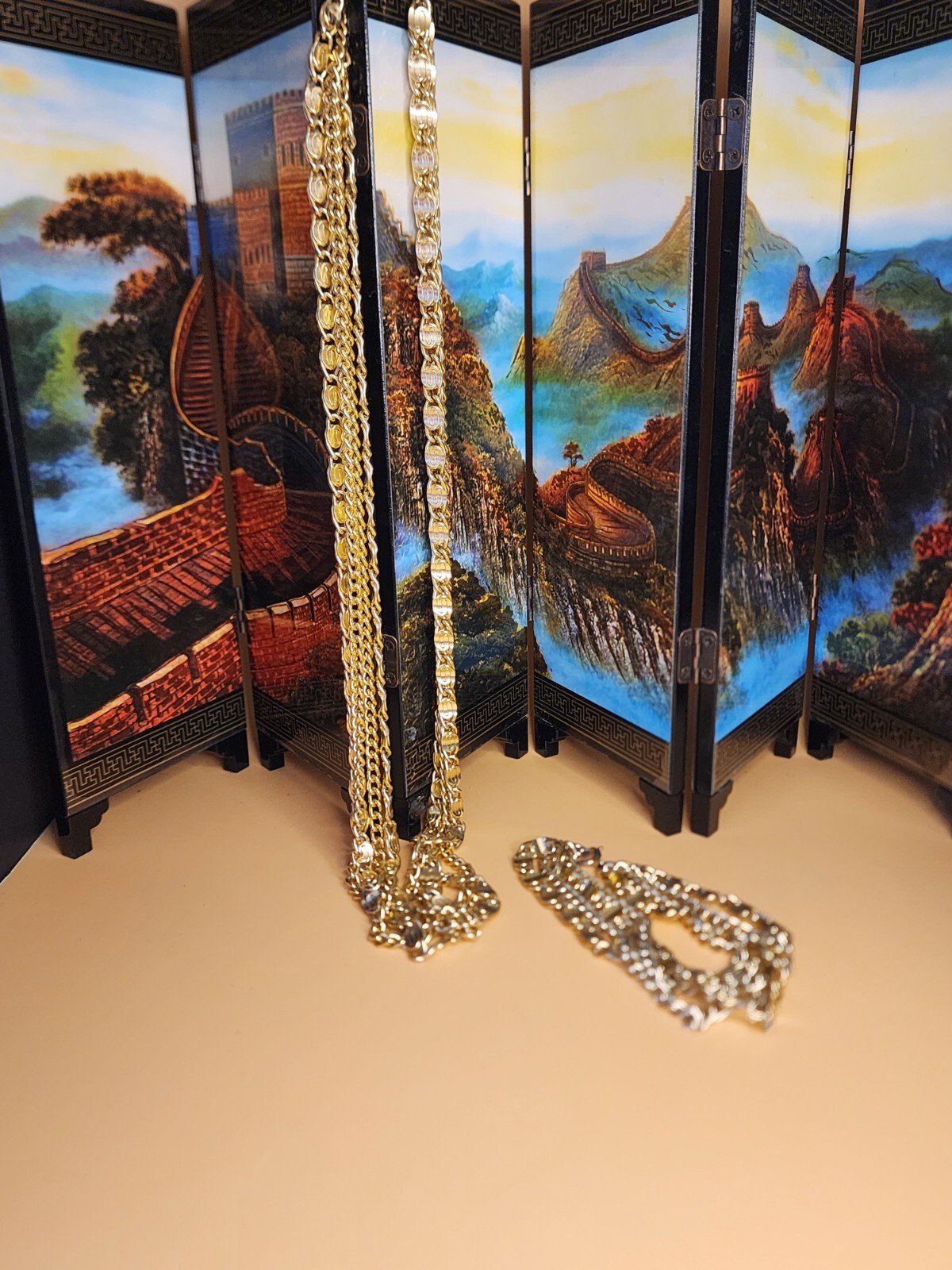 Vtg SARAH COVENTRY Necklace Bracelet Set Multi-Strand Gold Tone Snail Chain 24″