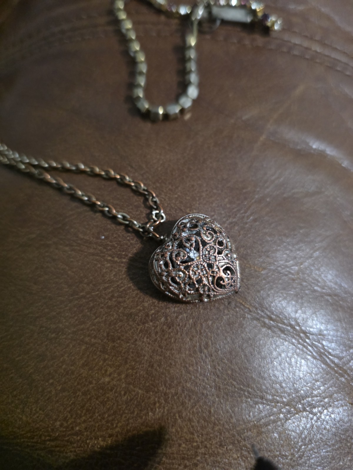 2 Bracelets Pre-owned One Amethyst Possible Other Antique Filigree Heart Locket