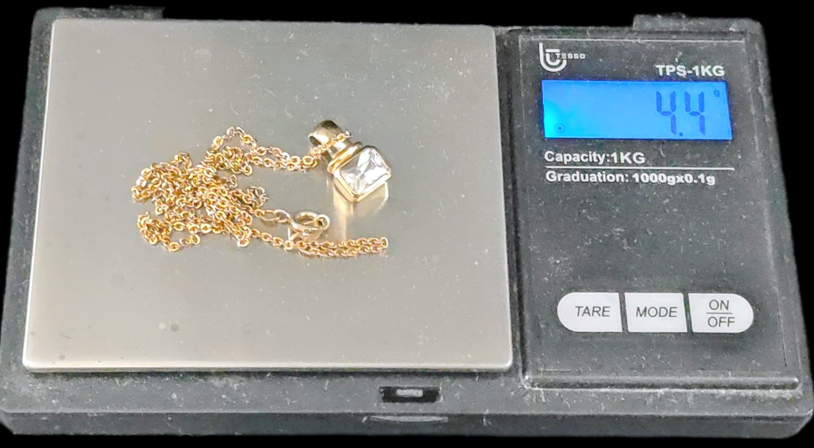 Danecraft 24kt Gold Over 925 Sterling Cubic Zirconia Pendant 18″ GF Necklace