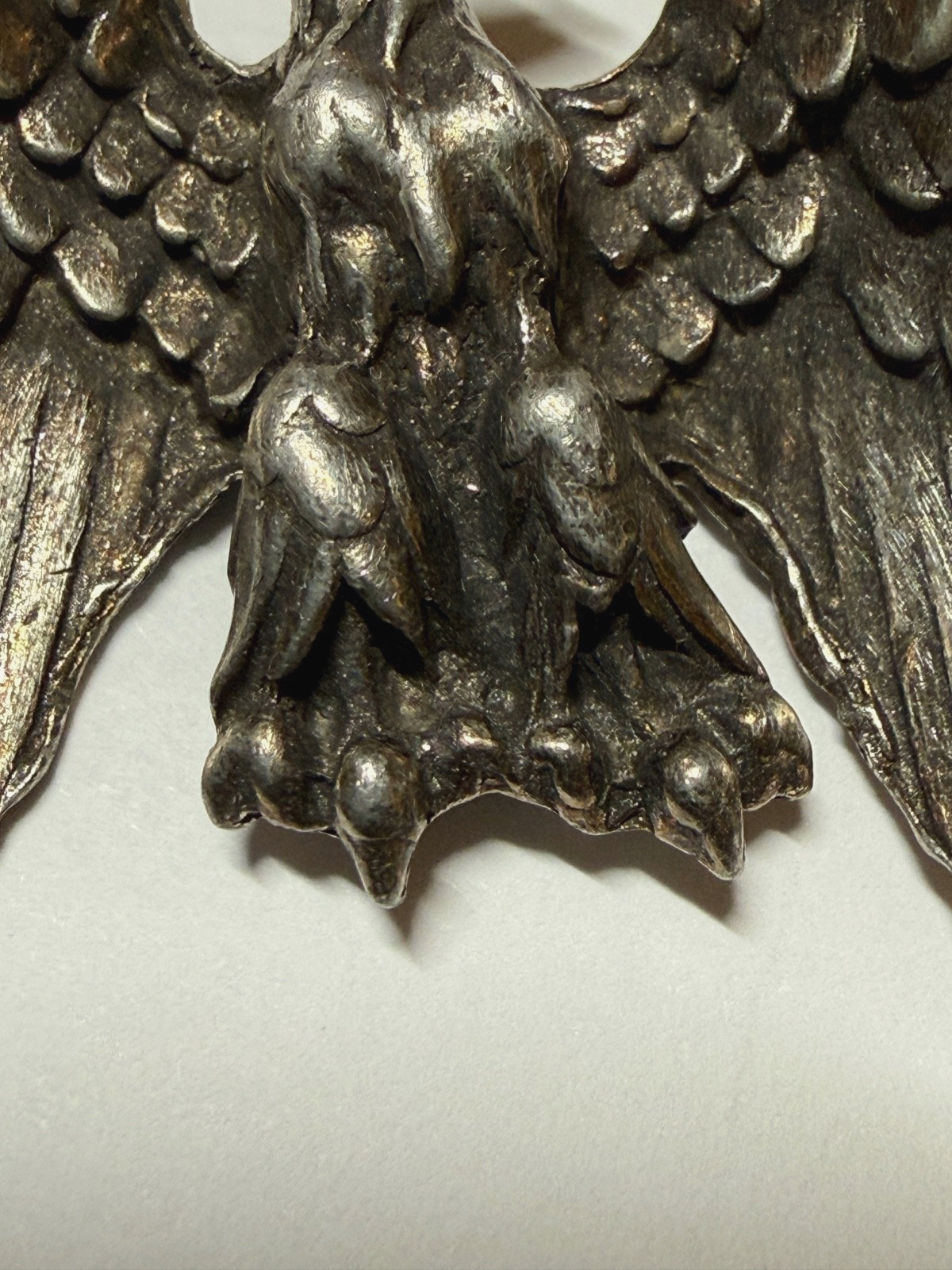 Vintage Eagle Brooch Pin Bird Critter Heraldic European Silver Tone