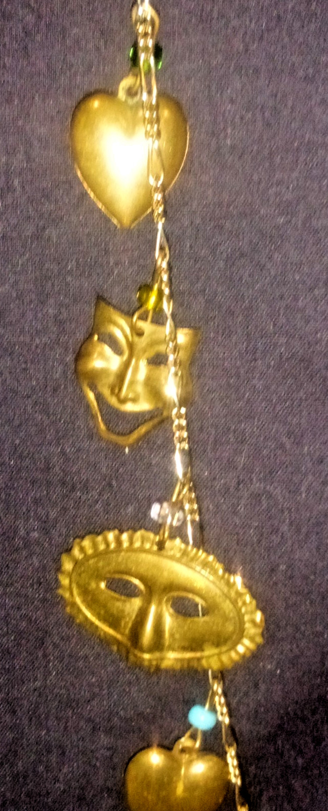 Vintage PIDDiDLY LINKS CHARM Necklace Theater Drama REAL HEART LOCKETS Kingston