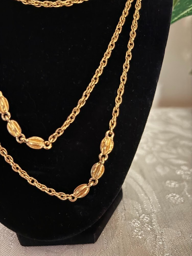 Monet Signed Necklace Gold Tone Chain Link – 57″ for any occasion