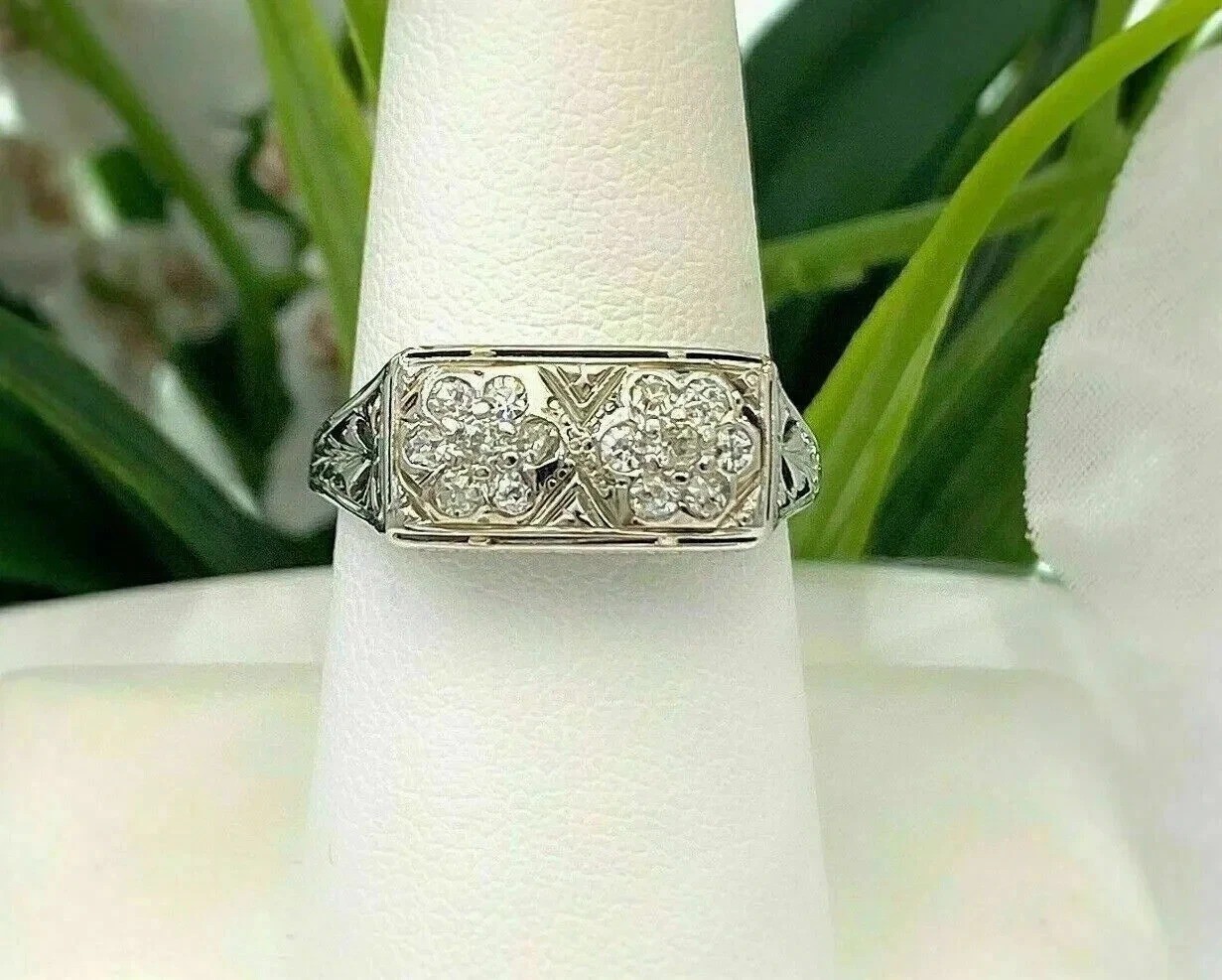2.95Ct Art Deco Style Round Lab Created Diamond Filigree 14K White Gold FN Ring