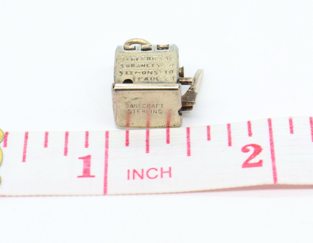 Vintage Danecraft Sterling Slot Machine 5/8″ Pendant Charm
