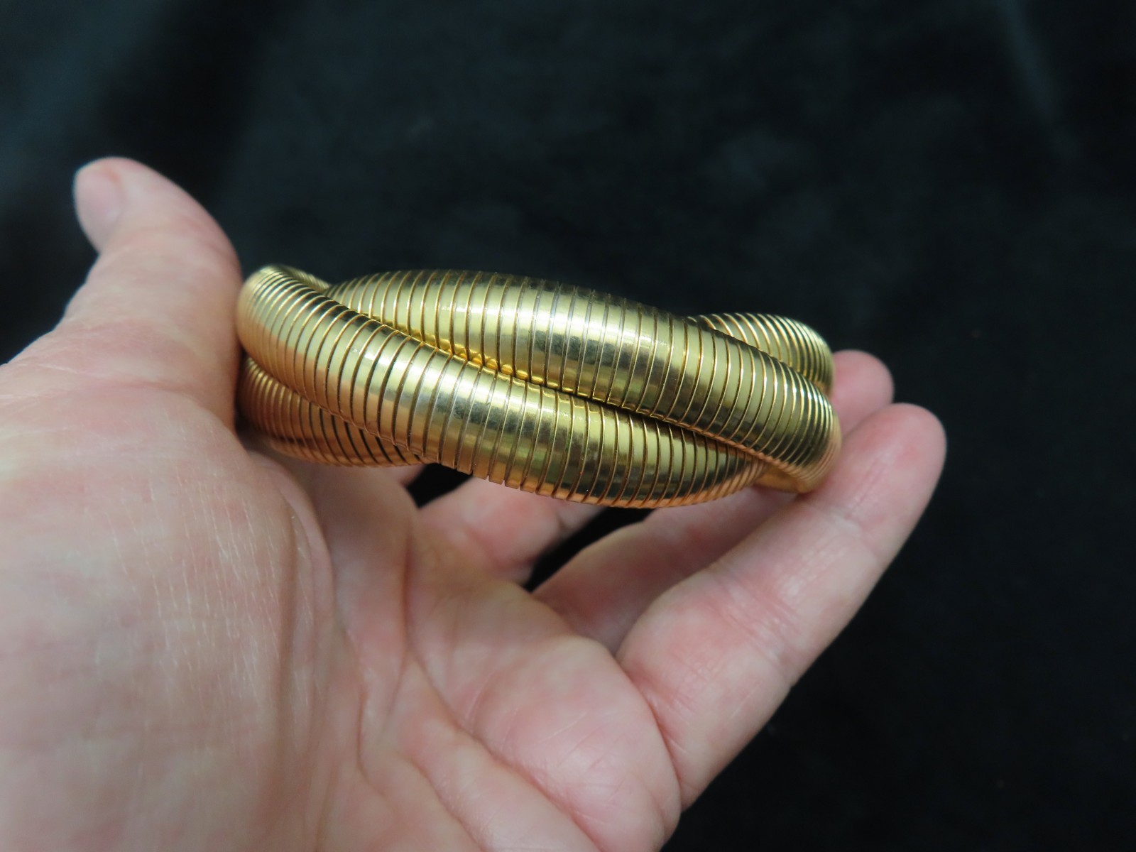 Vintage 1990’s Gold Plated Rolling Triple Strand Bracelet