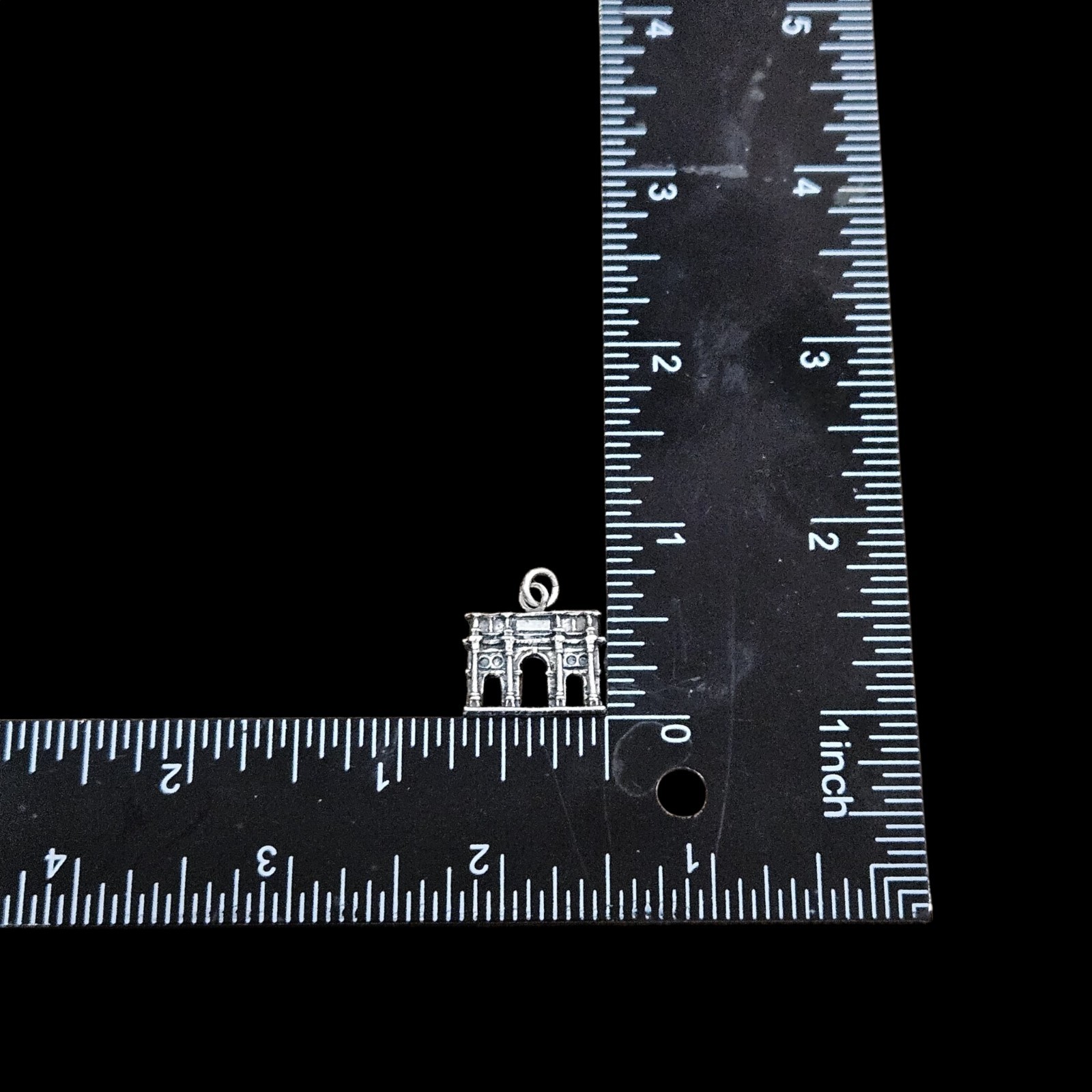 Vtg 925 Sterling Silver Arco di Costantino Rome Italy Arch Charm Pendant 3.56g
