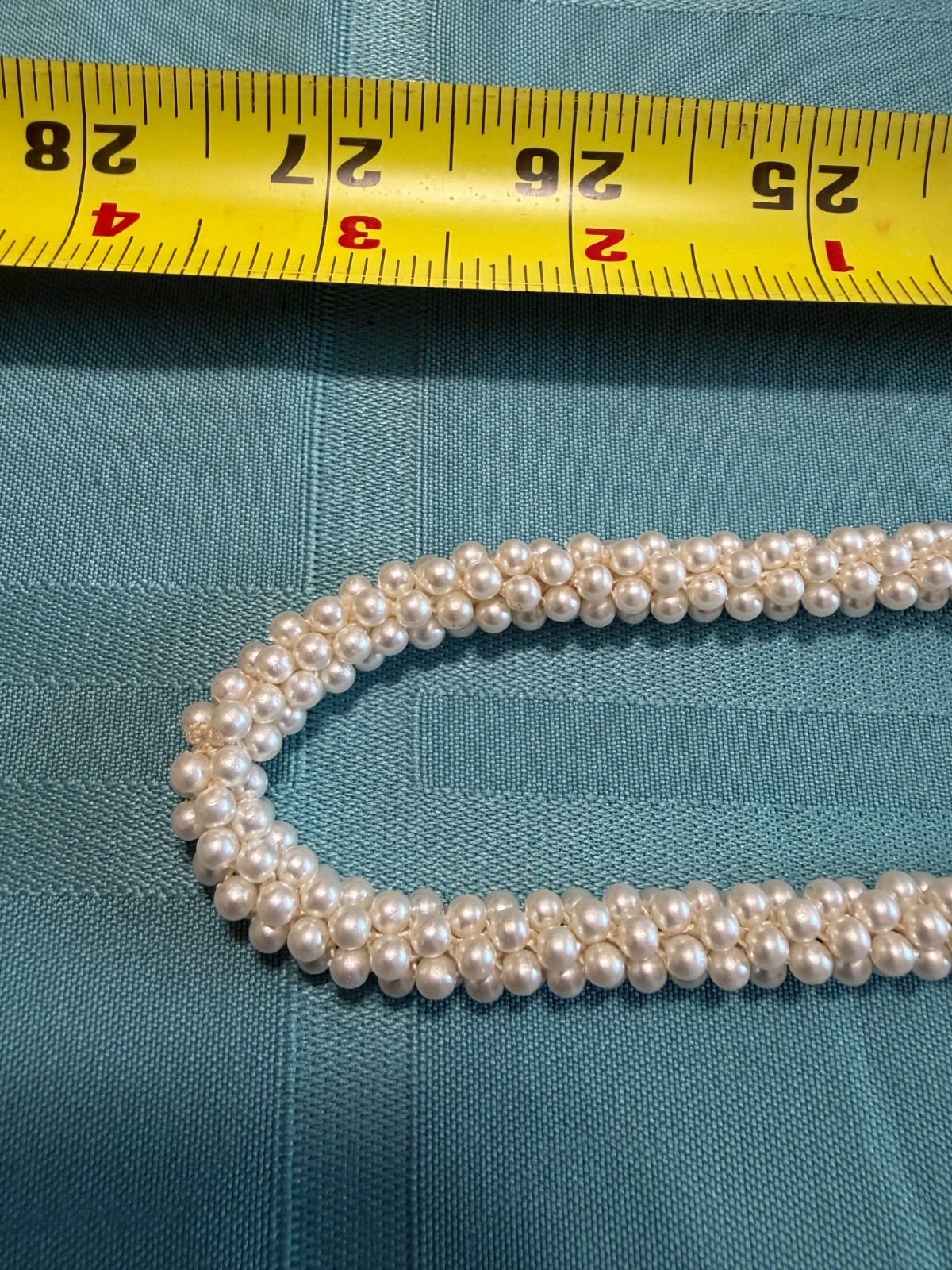 Vintage Pearl Rope Necklace Woven Torsade Cluster Retro Long Bridal Evening