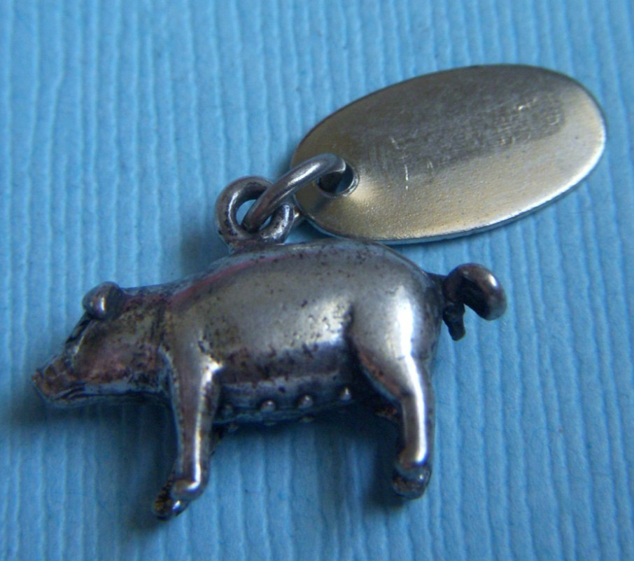 Vintage Tennessee pig sterling charm