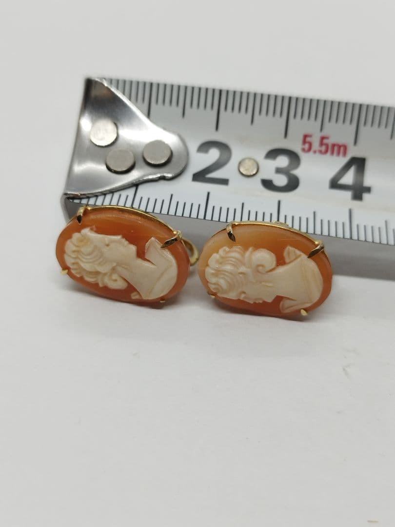 Vintage Cameo Earrings Excellent #469