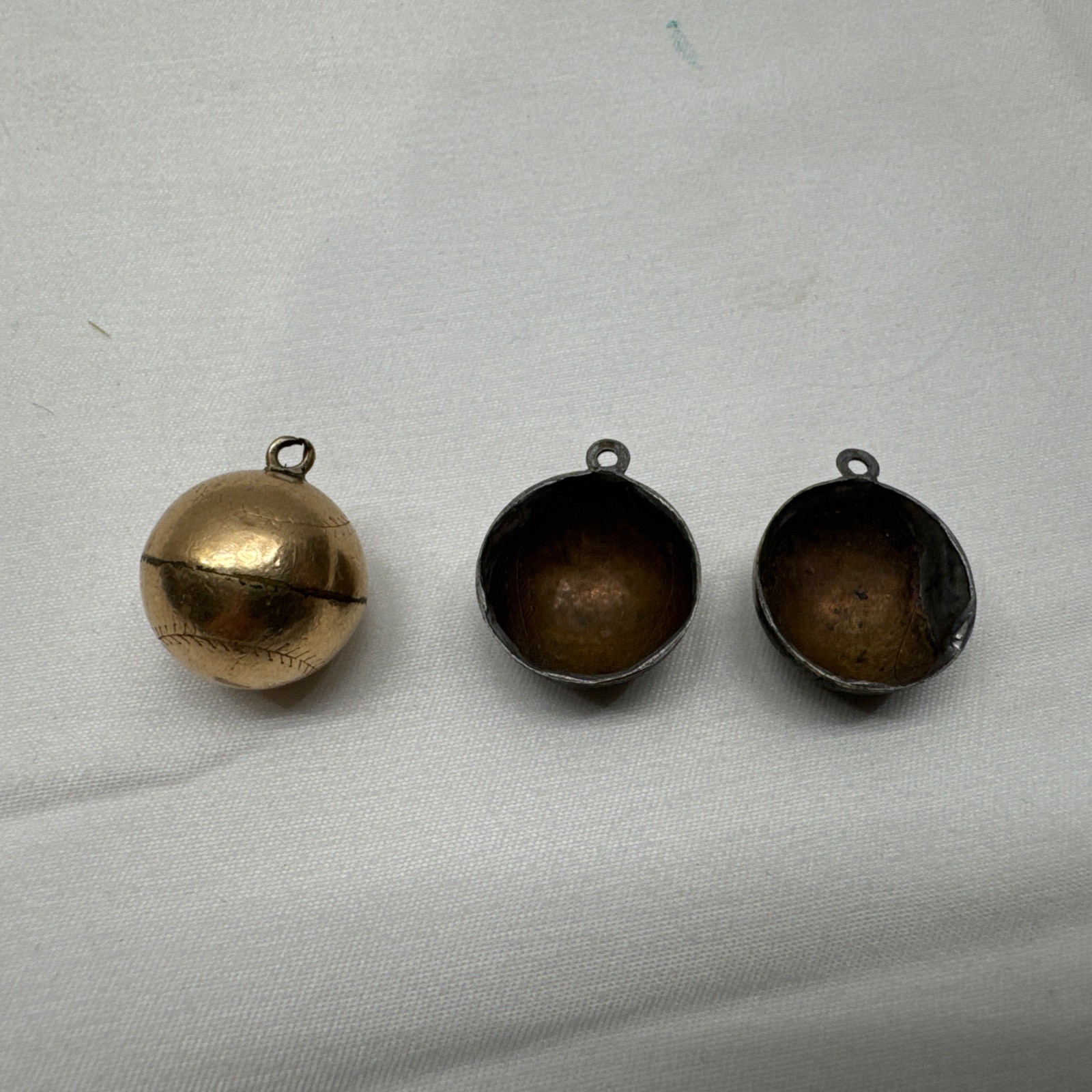 (2) Antique 1921 1922 Baseball Pendants Gold Filled Plated? Inscribed No Stamp