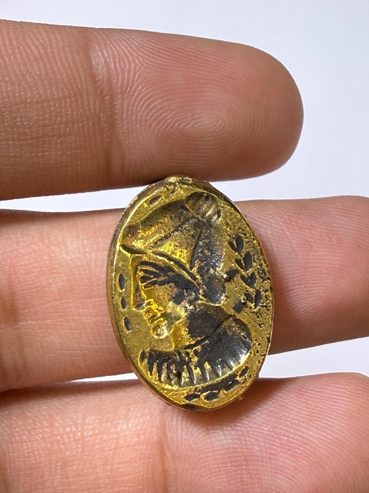 Antique Greek Bactrian Bronze Ring – Indo Intaglio Ring Size 9 US