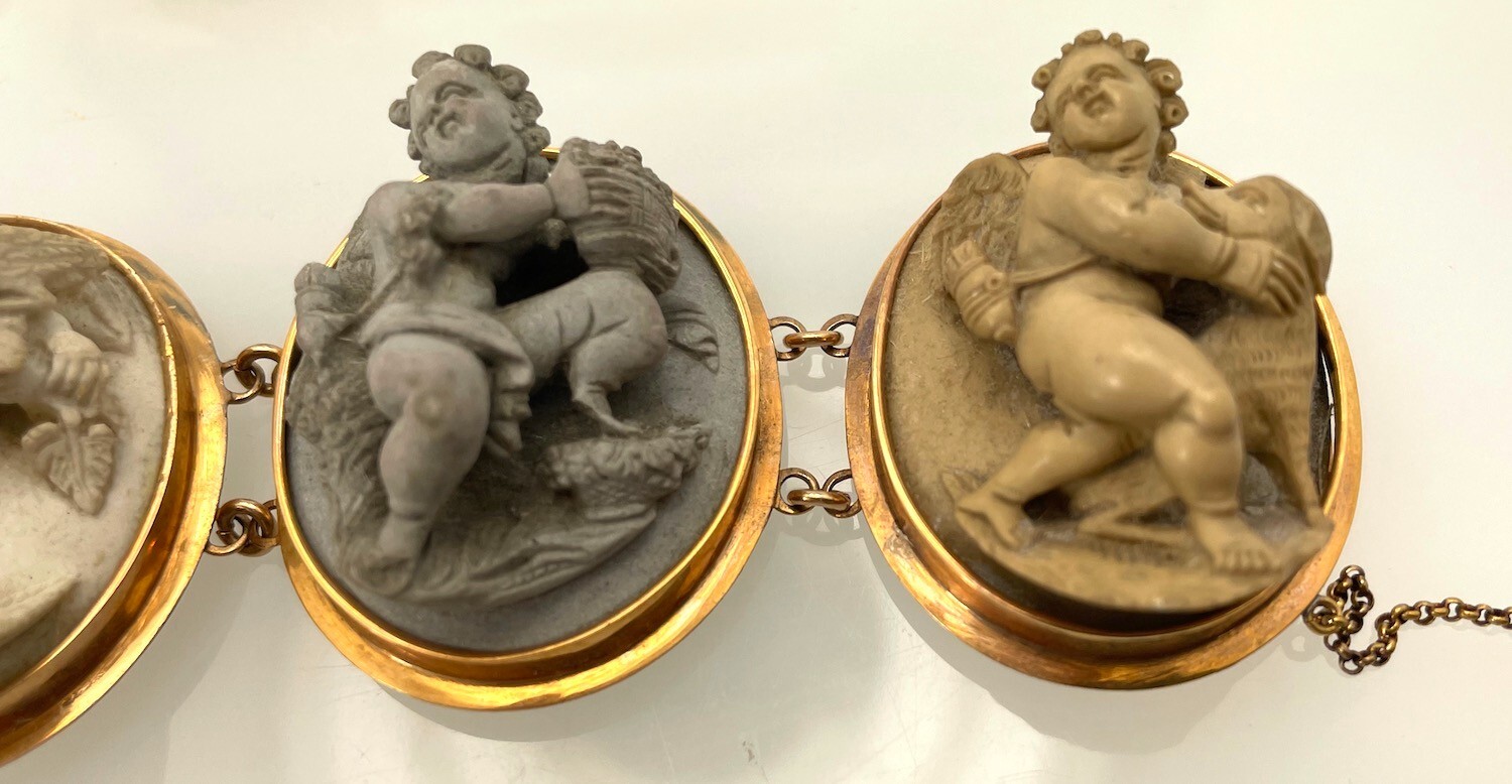 19th Century extremely Rare Lava Cameo Suite