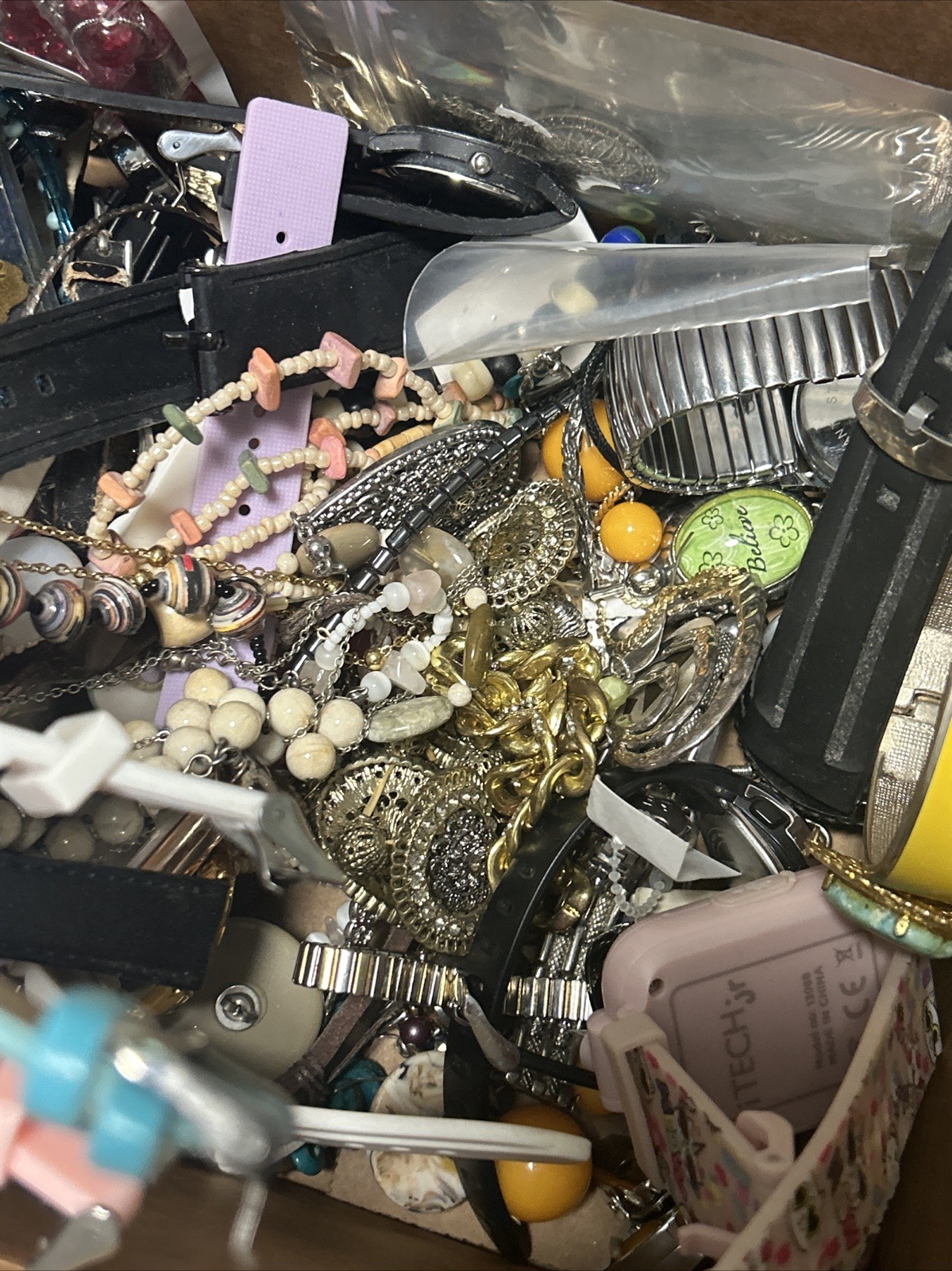 HUGE 5 + Lbs Jewelry WEARABLE Lot Tangled Unsearched VINTAGE ESTATE TREASURE